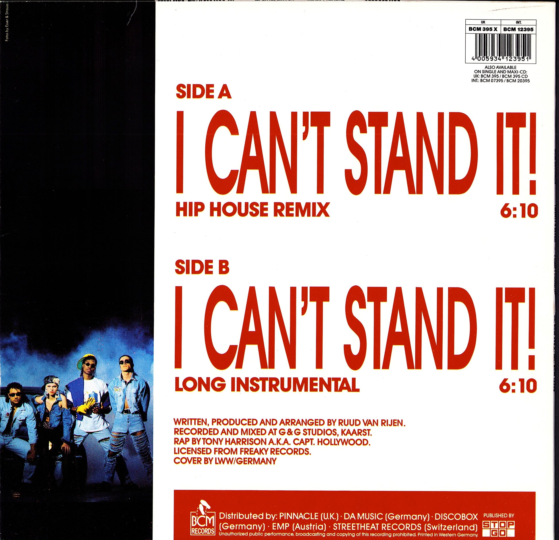 Twenty 4 Seven Featuring Capt. Hollywood – I Can't Stand it! Vinyl 12" Maxi-Single