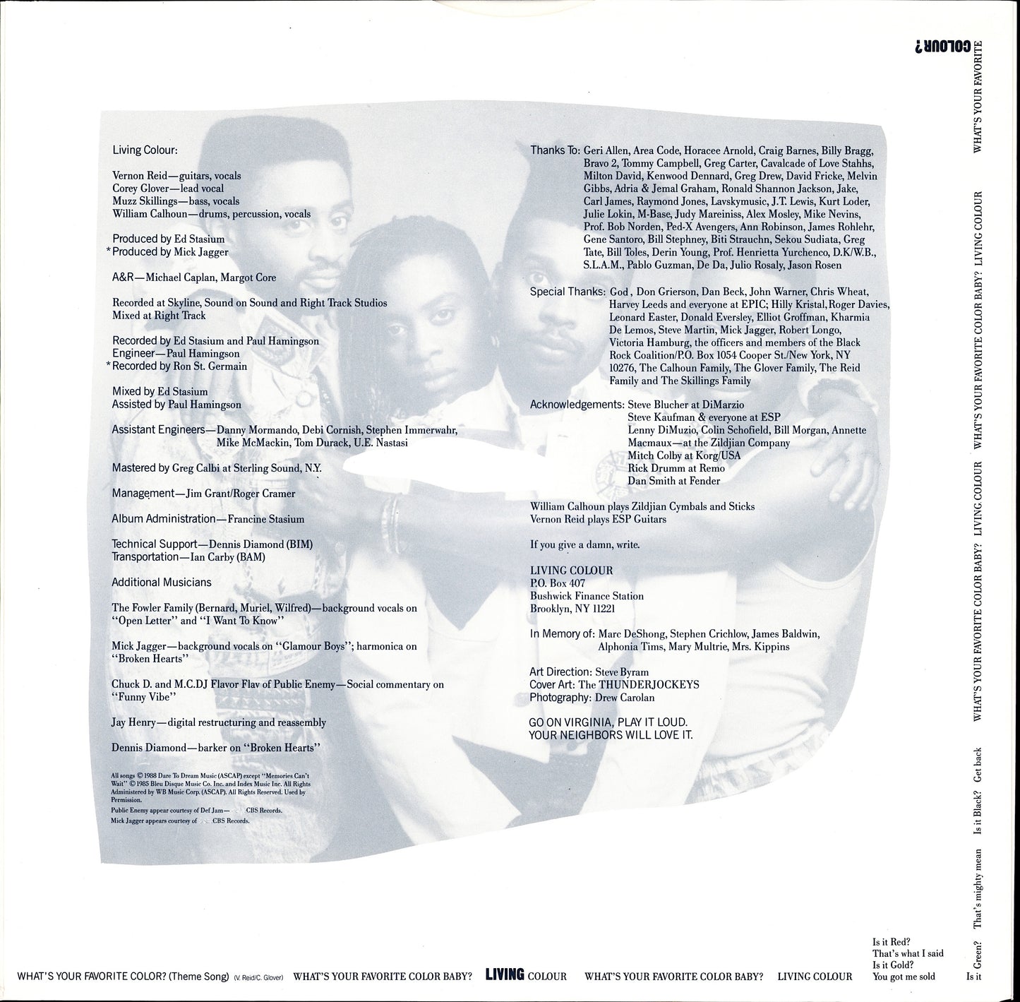 Living Colour ‎- Time's Up Vinyl LP Kopie