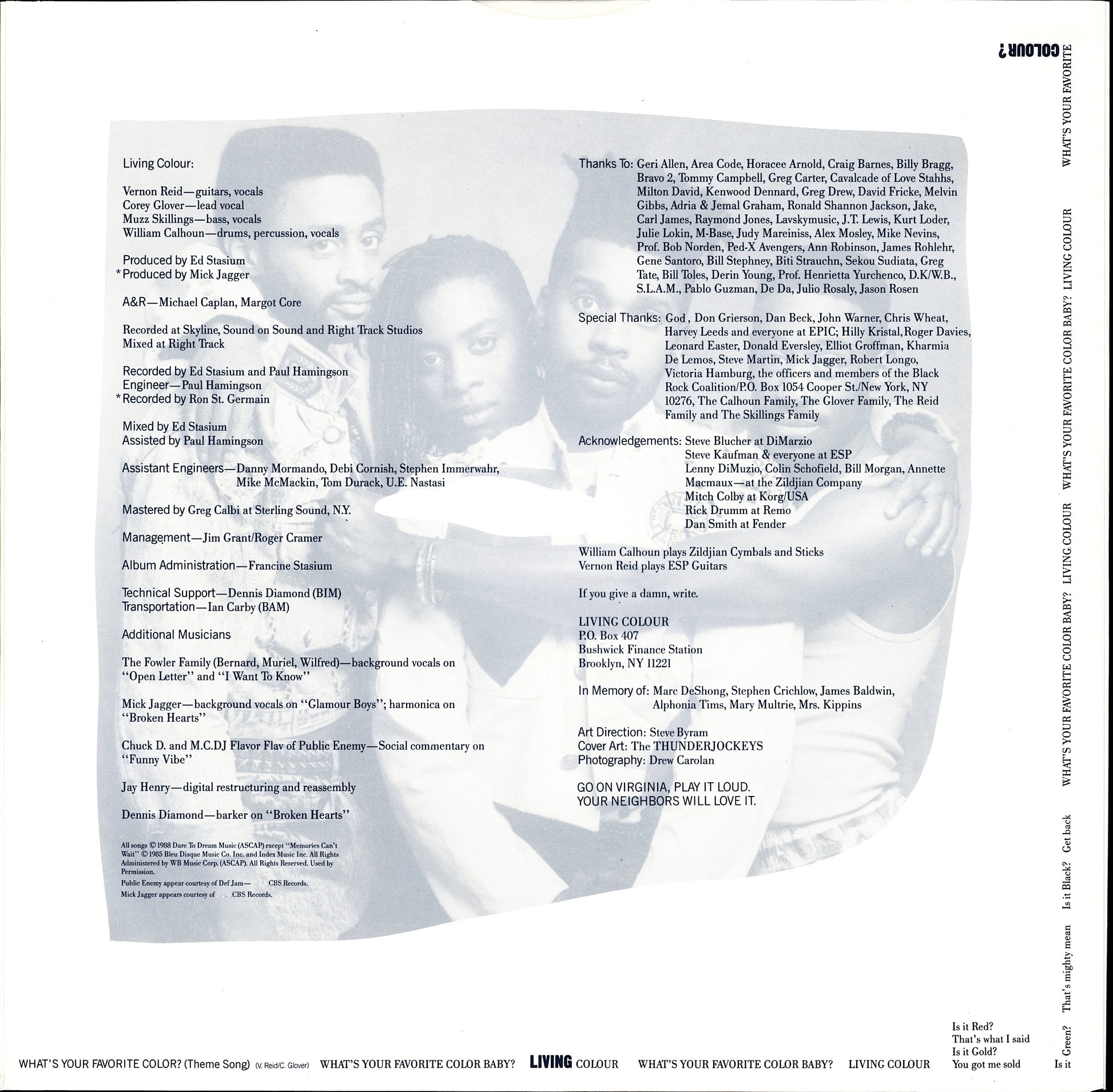 Living Colour ‎- Time's Up Vinyl LP Kopie