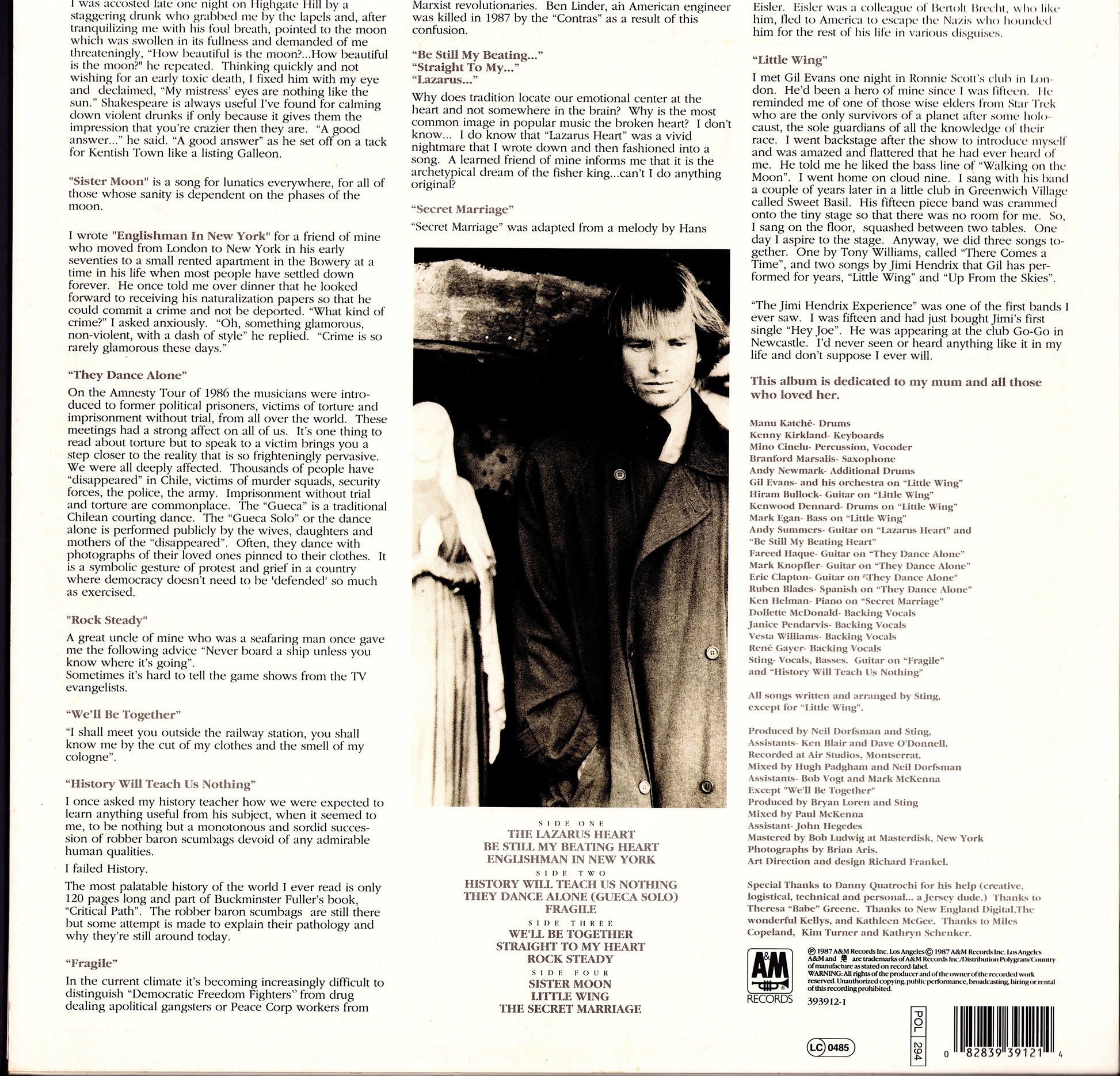 Sting - ...Nothing Like The Sun Vinyl 2LP | DE Original | 1987