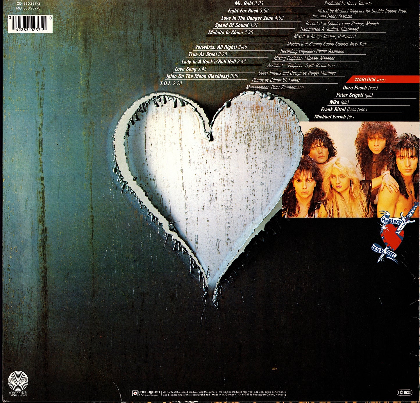 Warlock - True As Steel (Vinyl LP | DE Original | 1986)