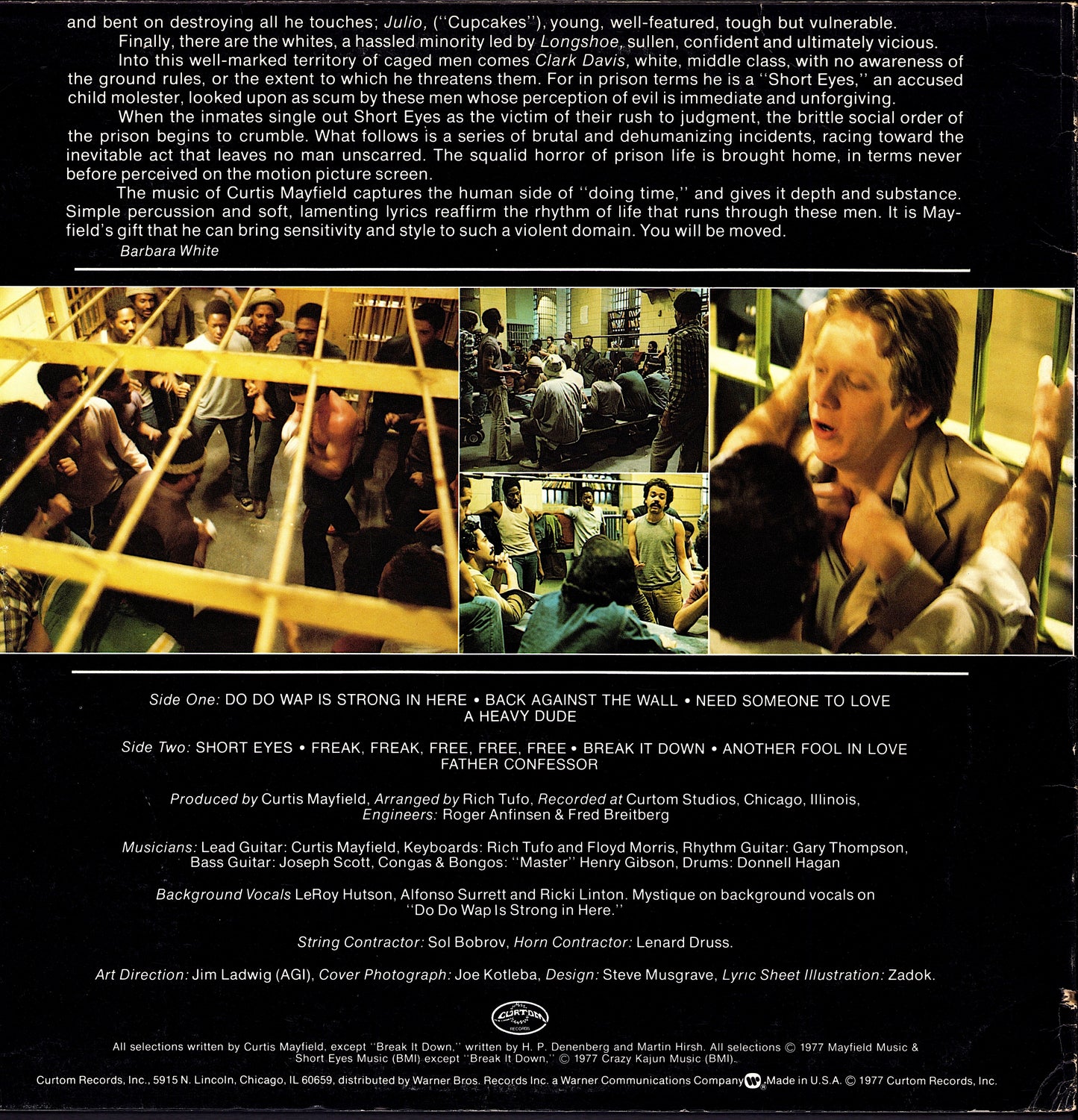 Curtis Mayfield – Short Eyes - The Original Picture Soundtrack Vinyl LP