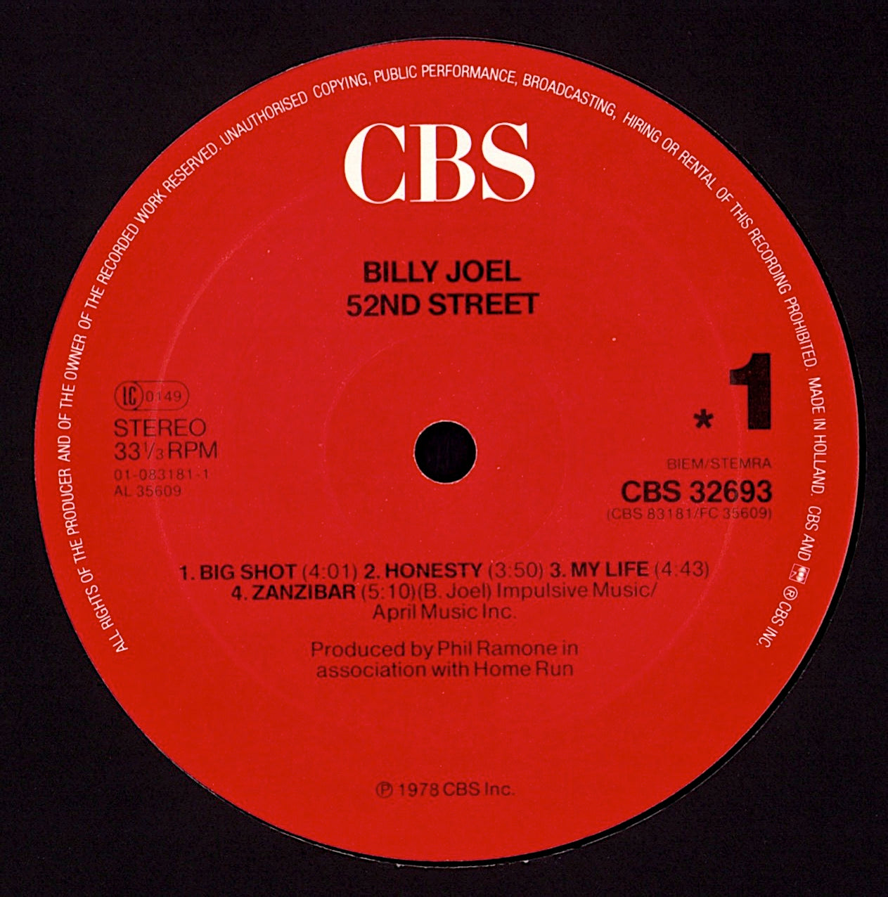 Billy Joel - 52nd Street Vinyl LP