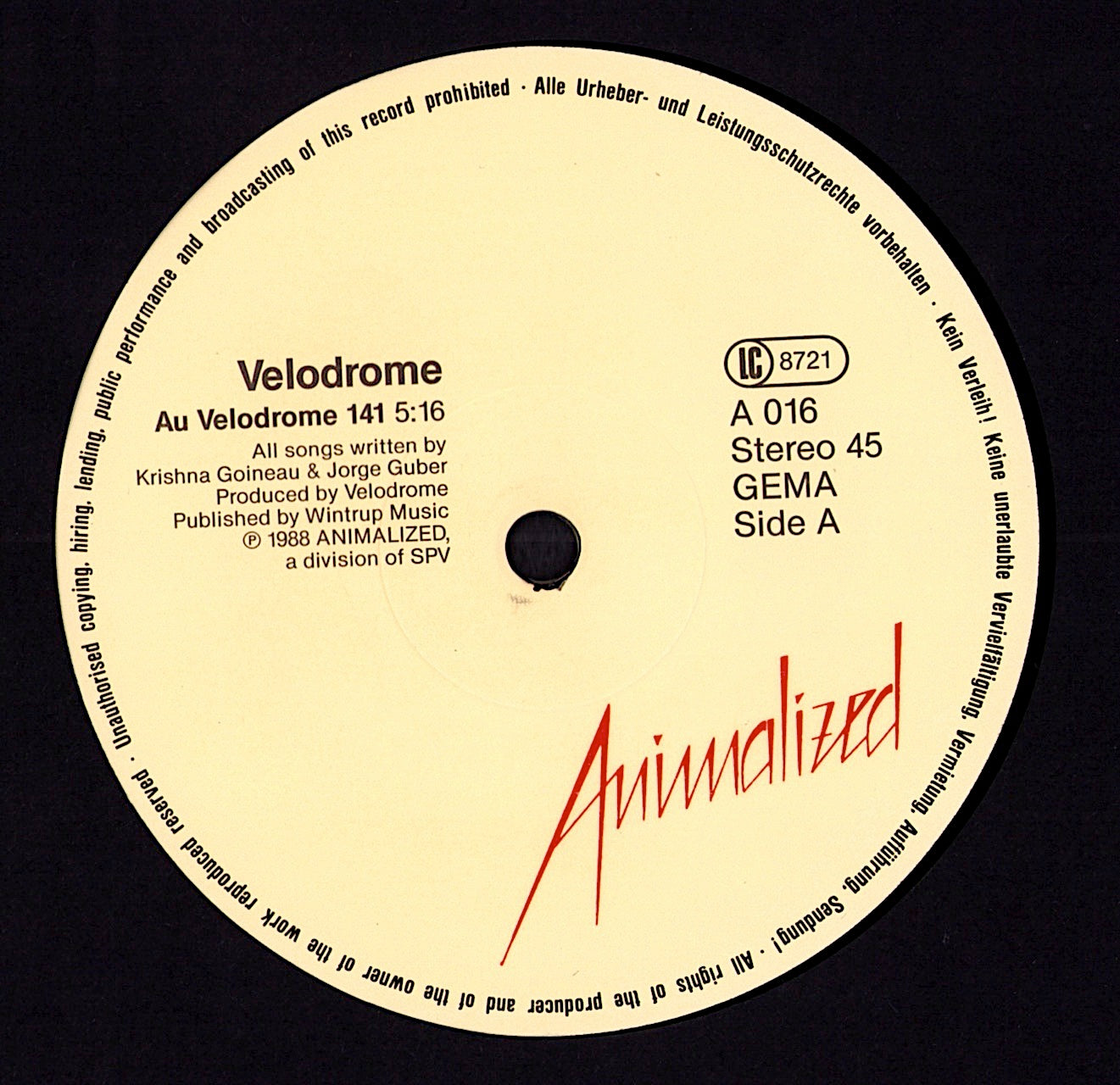 Velodrome - Na Velodrome 141 (Vinyl 12" | DE Original | 1988)