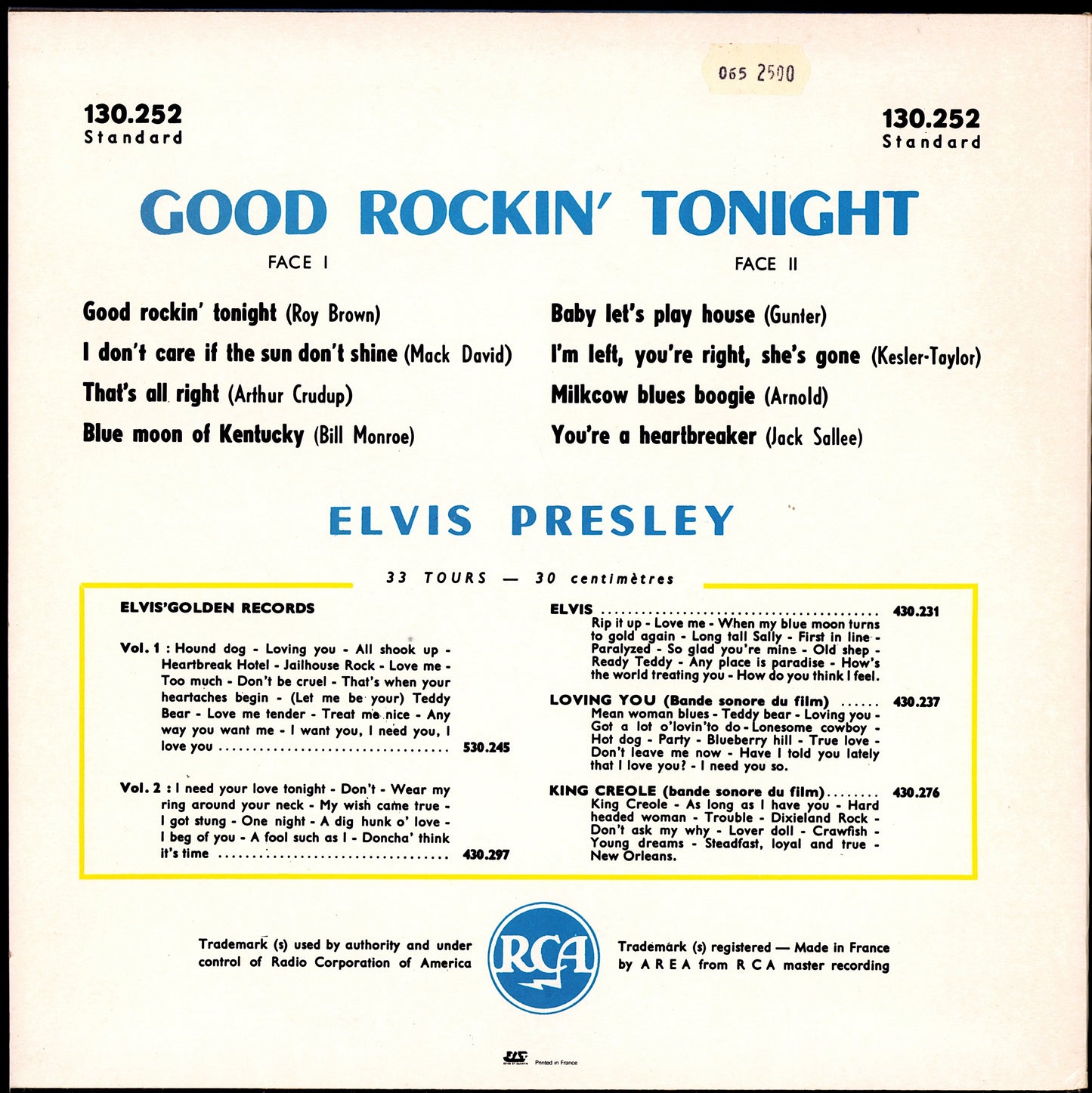 Elvis Presley - Good Rockin' Tonight (Vinyl 10" | FR Reissue | 1983)