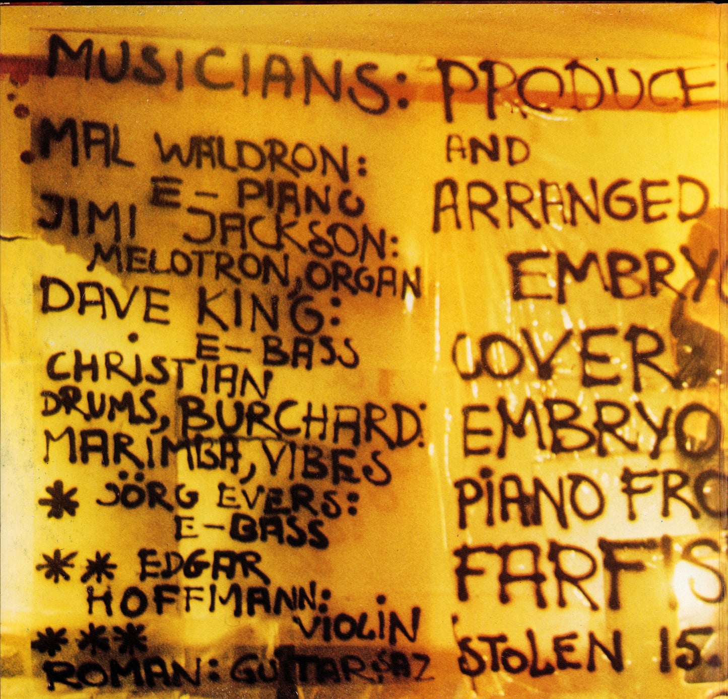 Embryo - Opal Vinyl LP Kopie