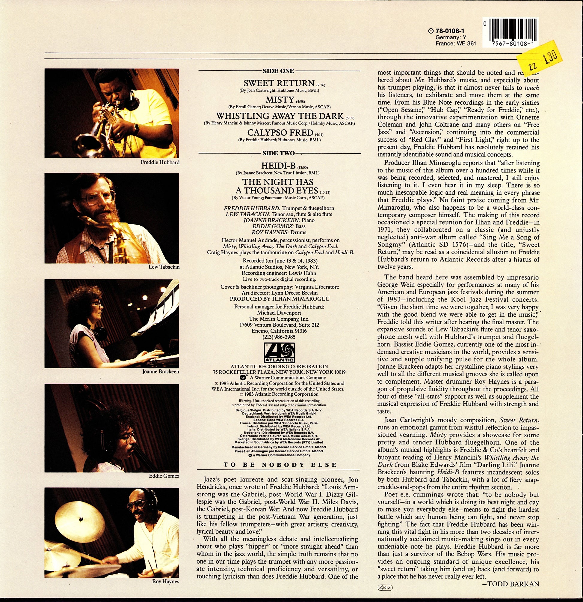 Freddie Hubbard – Sweet Return Vinyl LP