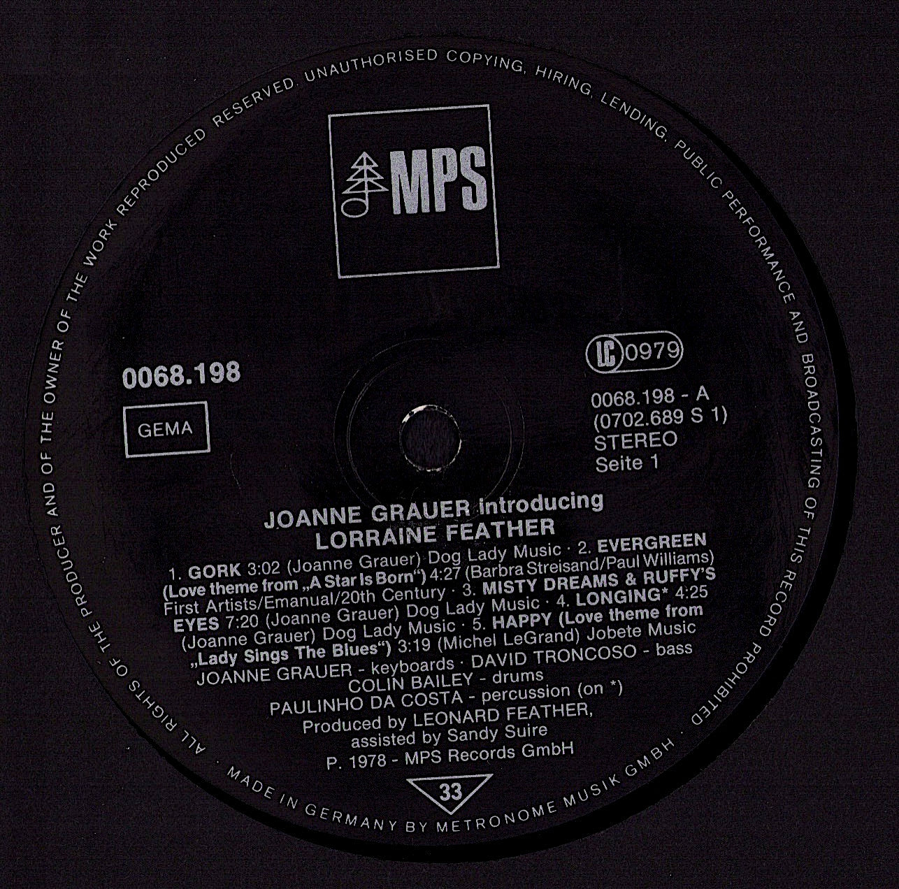 Joanne Grauer Introducing Lorraine Feather – Joanne Grauer Introducing Lorraine Feather (Vinyl LP)