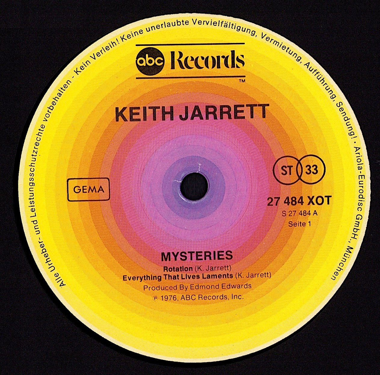 Keith Jarrett – Changes Vinyl LP Kopie