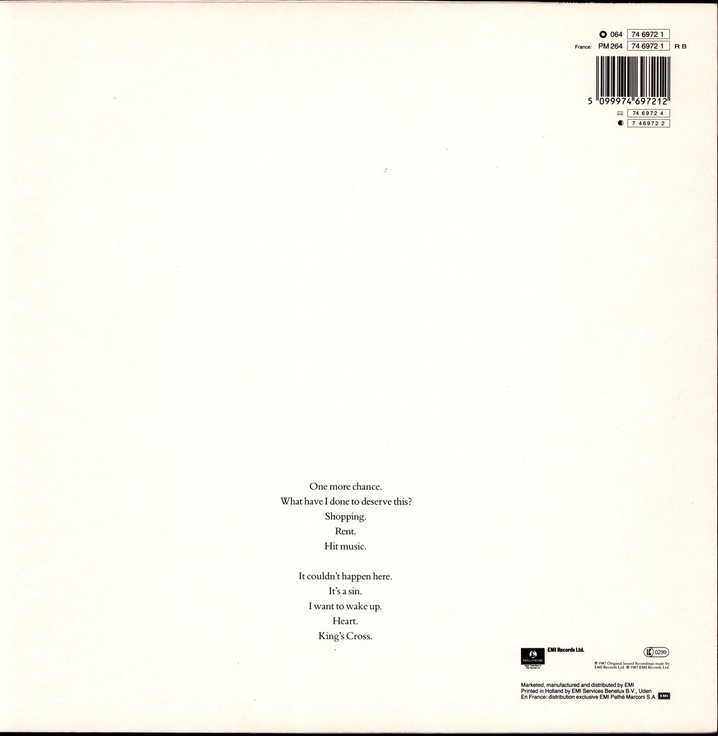 Pet Shop Boys - Actually Vinyl LP | EU Original | 1987