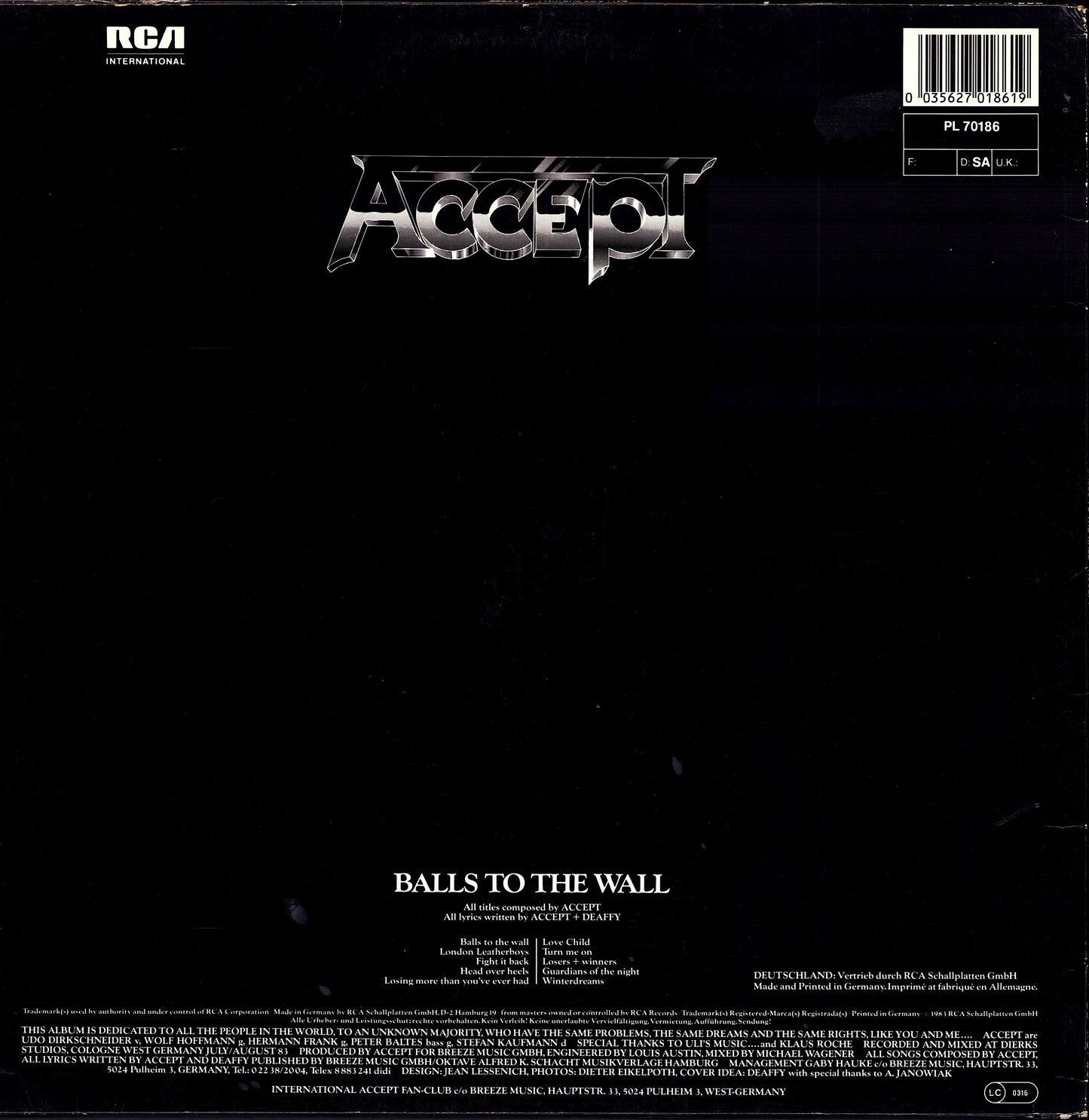 Accept - Balls To The Wall (Vinyl LP | EU Original | 1983)