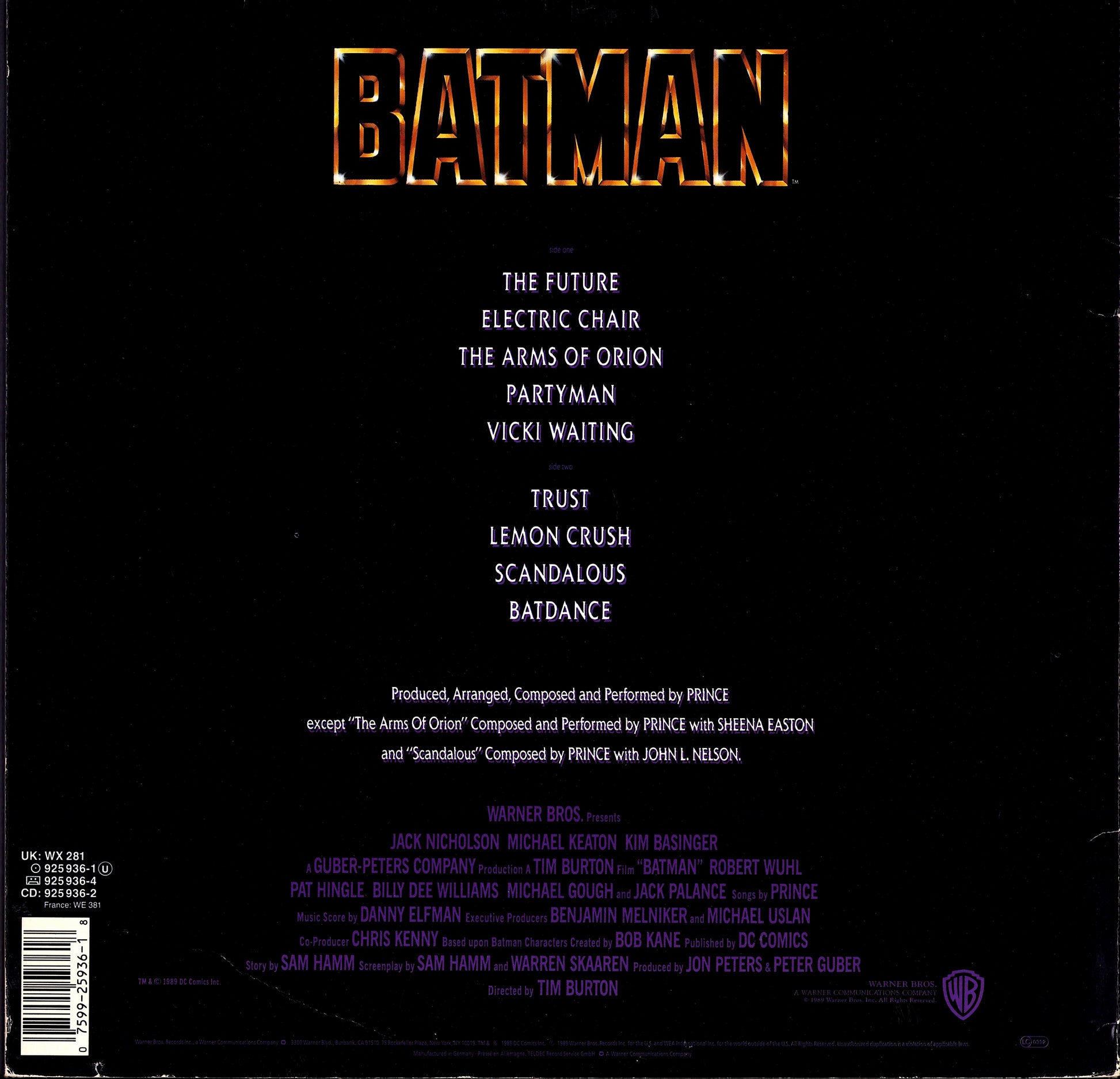 Prince - Batman™ Motion Picture Soundtrack Vinyl LP
