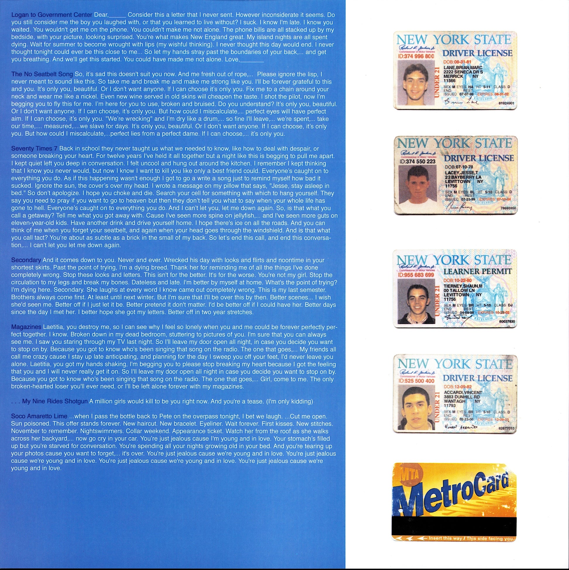 Brand New – Your + Favorite + Weapon Clear Vinyl LP Limited Edition