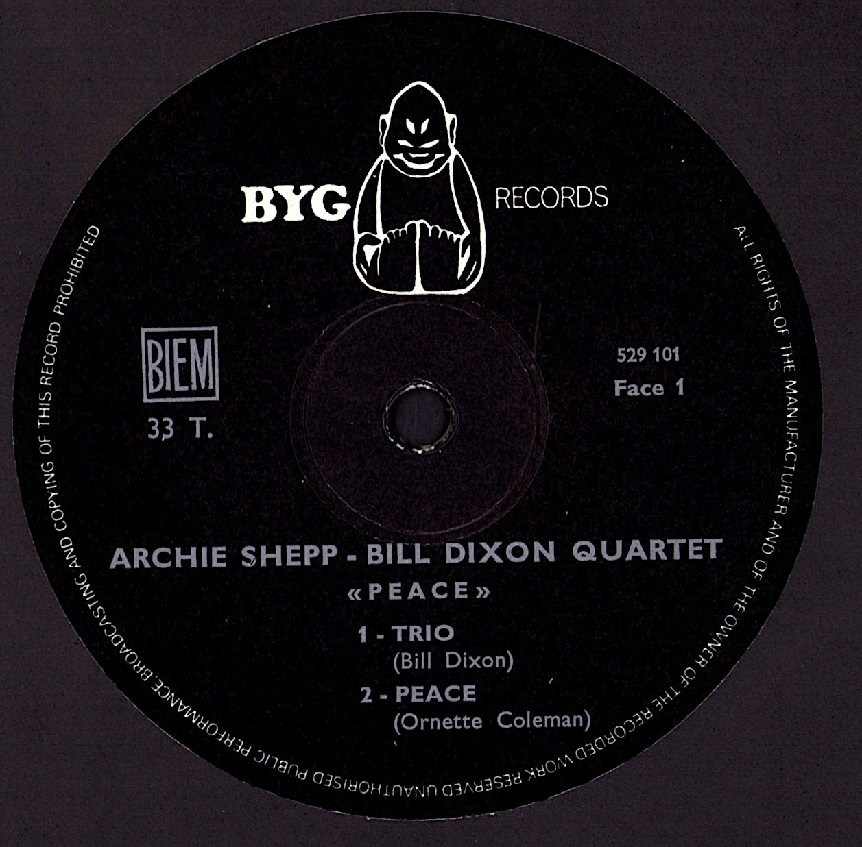 Archie Shepp / Bill Dixon – Peace Vinyl LP