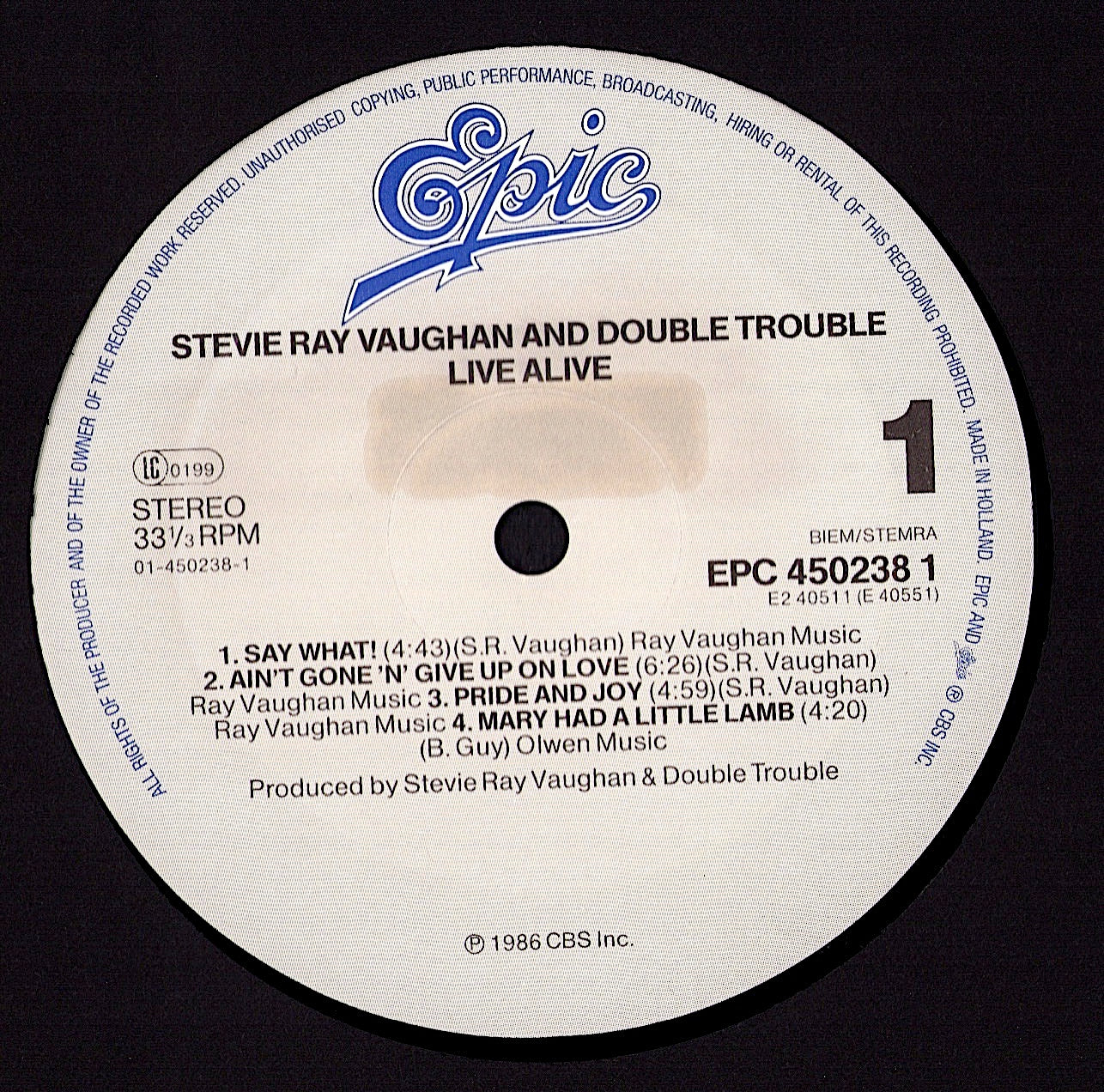 Stevie Ray Vaughan And Double Trouble – Live Alive Vinyl 2LP