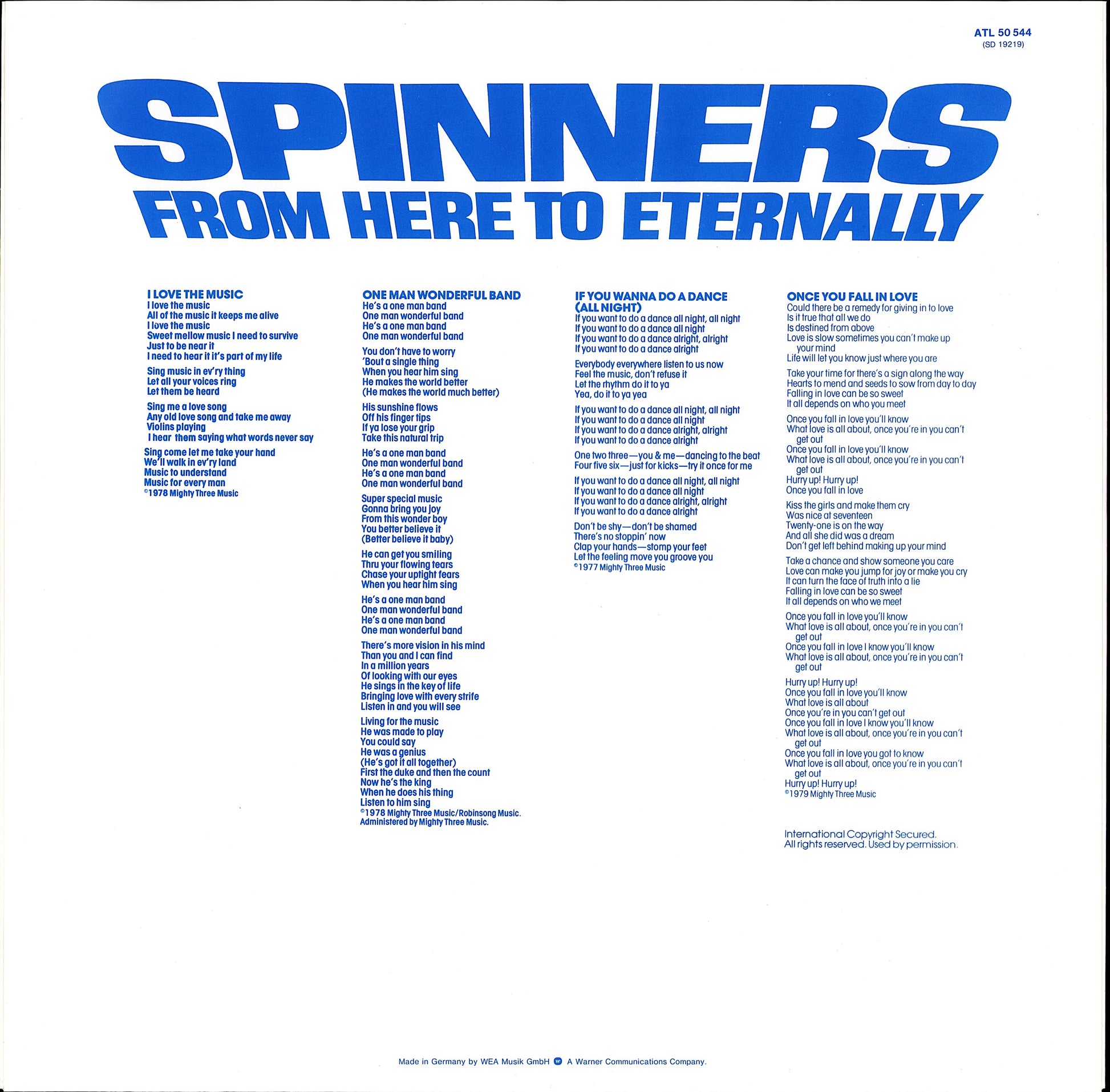 Spinners - From here to Eternally Vinyl LP