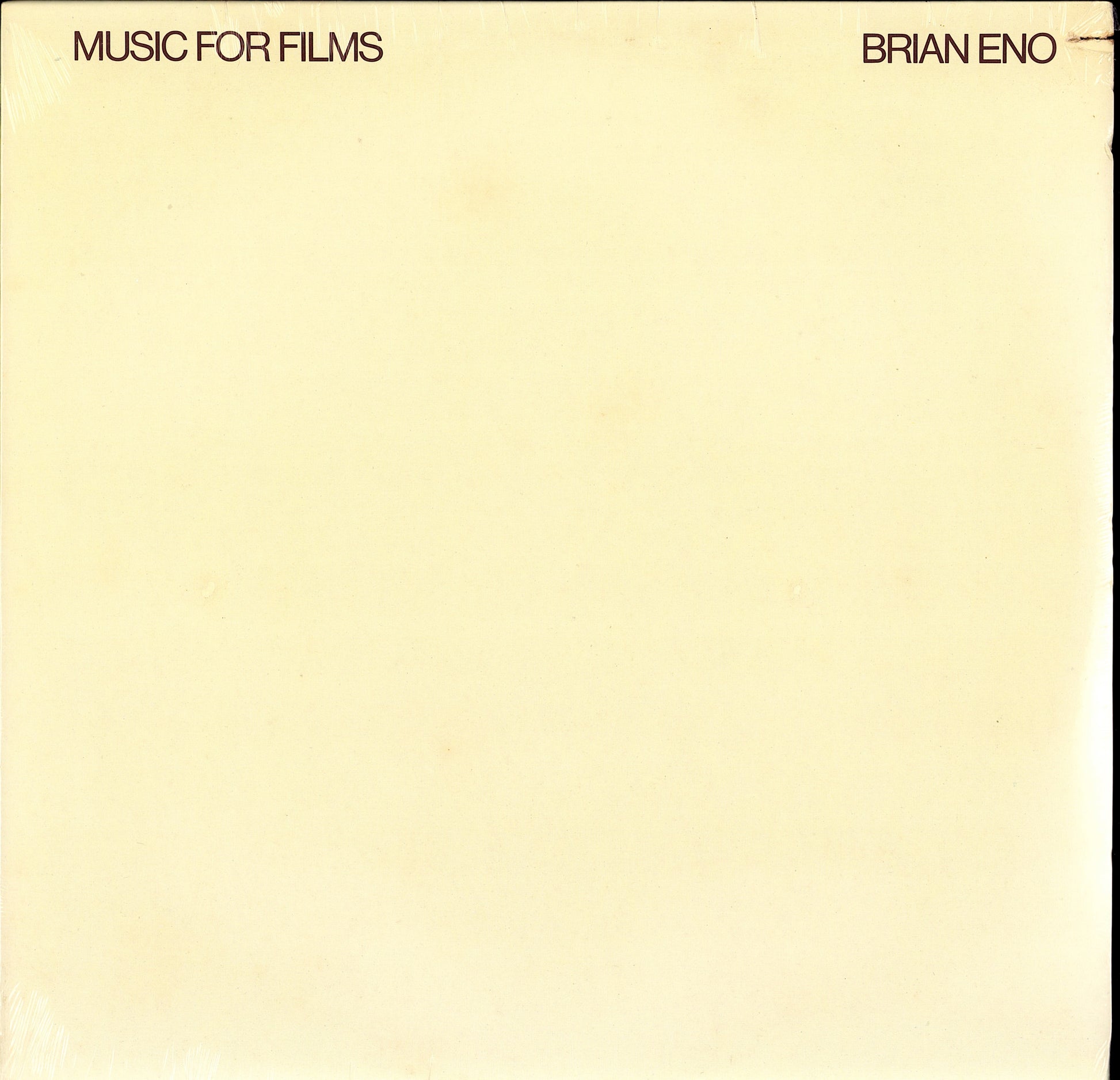 Brian Eno - Music for Films Vinyl LP Still Sealed