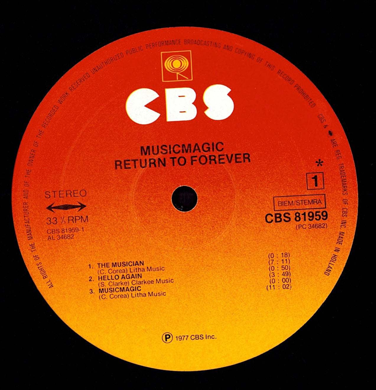 Return To Forever – Musicmagic Vinyl LP | UK Original | 1977 Kopie