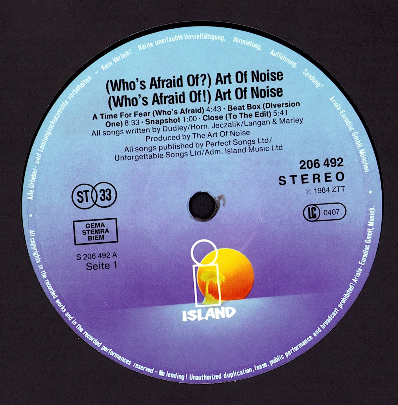 The Art Of Noise – Who's Afraid Of? The Art Of Noise Vinyl LP