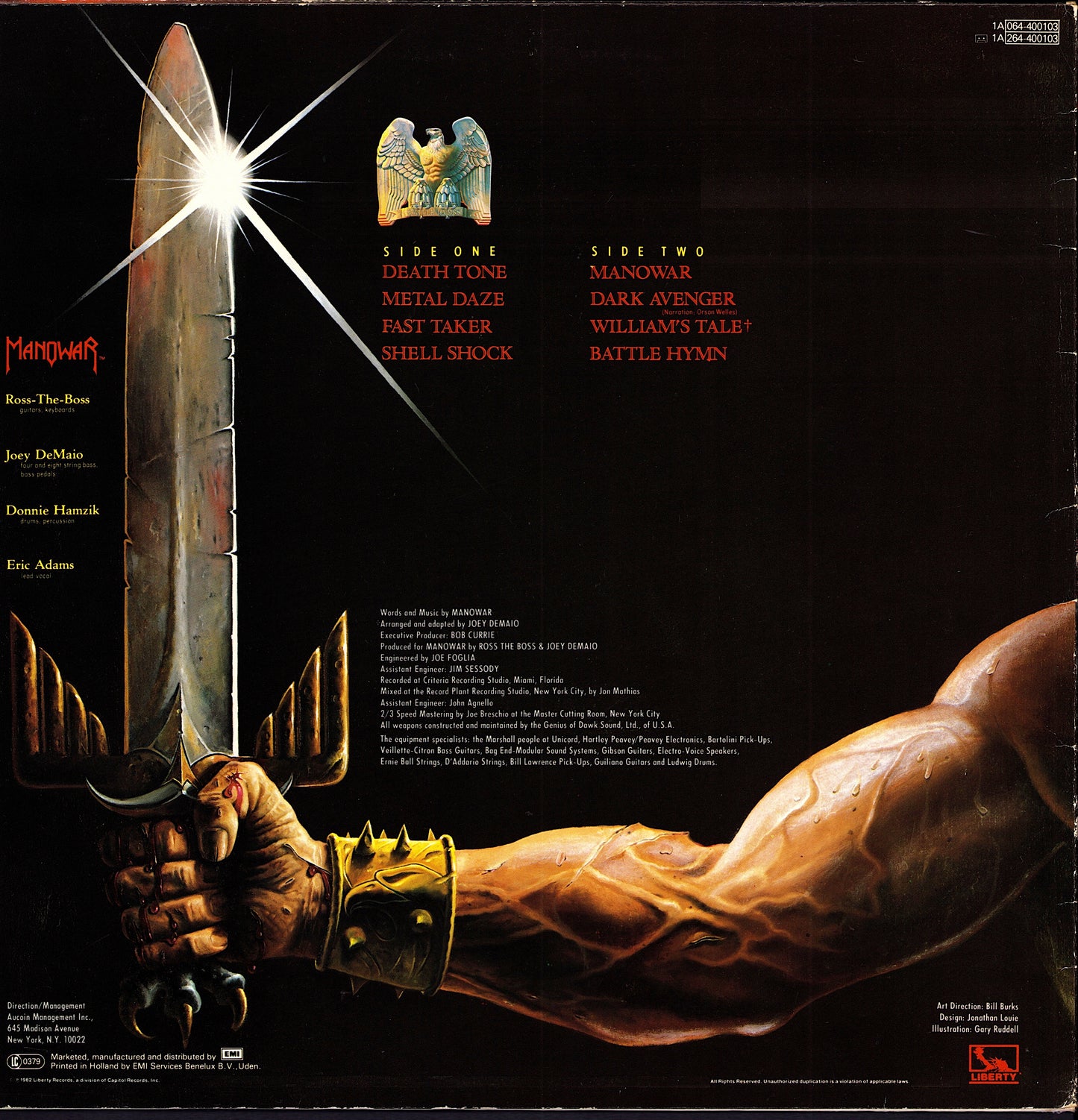 Manowar - Fighting The World Vinyl LP | EU Original | 1987 Kopie