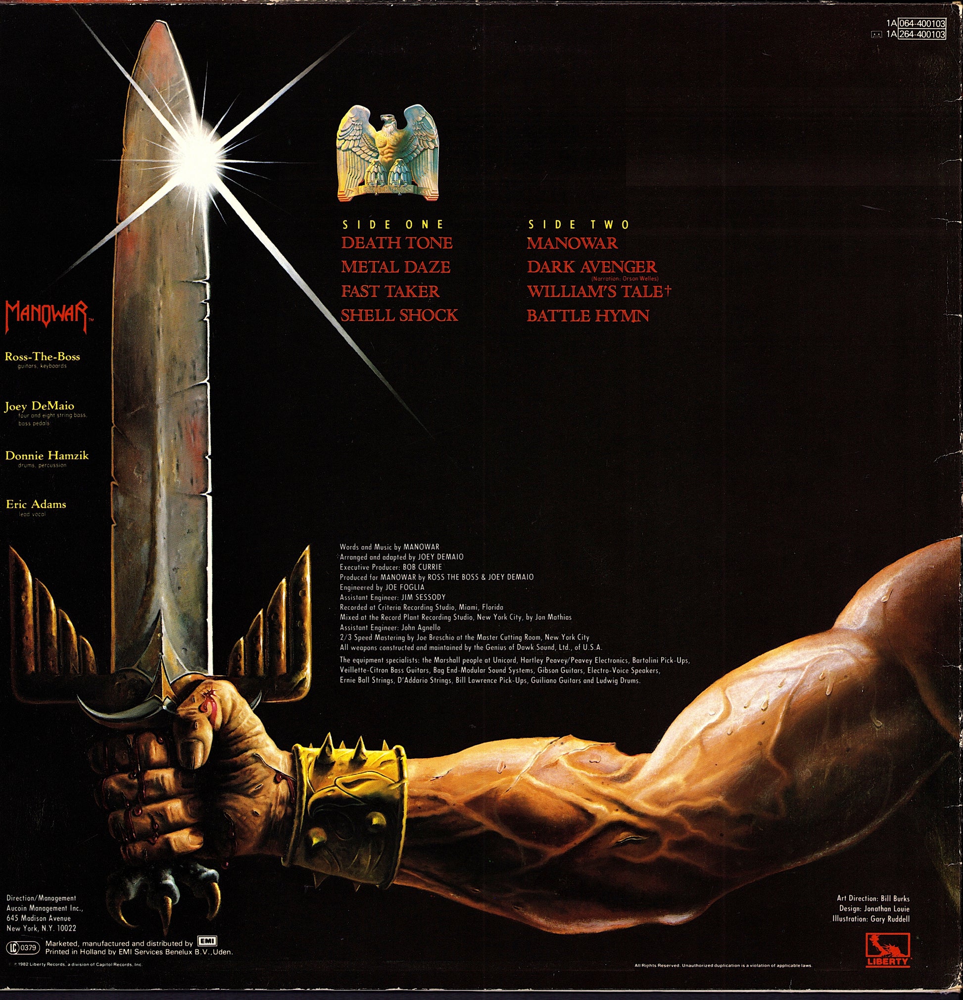 Manowar - Fighting The World Vinyl LP | EU Original | 1987 Kopie
