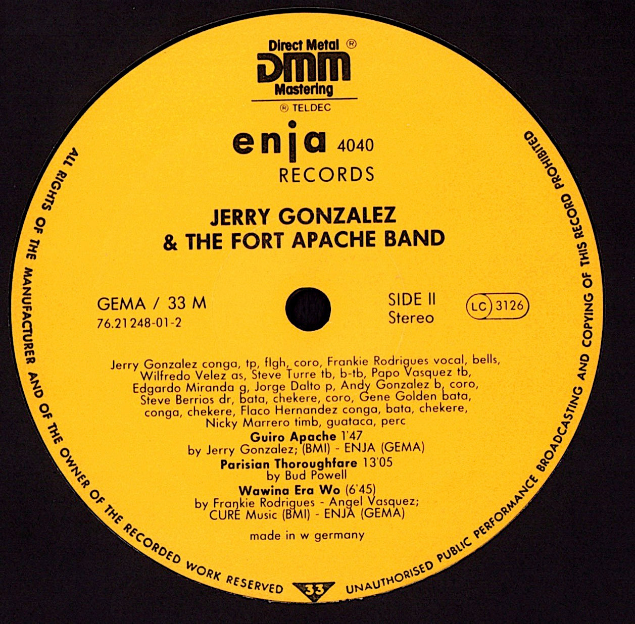Jerry Gonzalez & The Fort Apache Band – The River Is Deep Vinyl LP