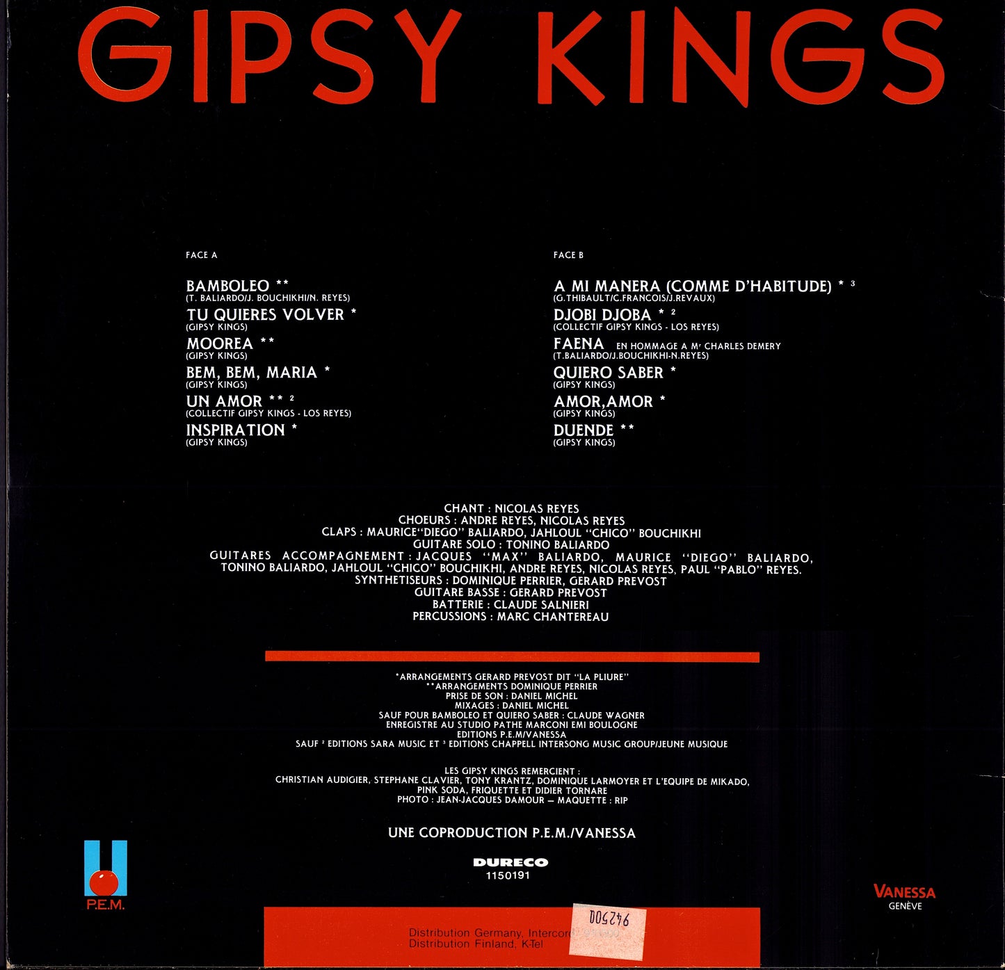Gipsy Kings ‎- Gipsy Kings Vinyl LP Kopie