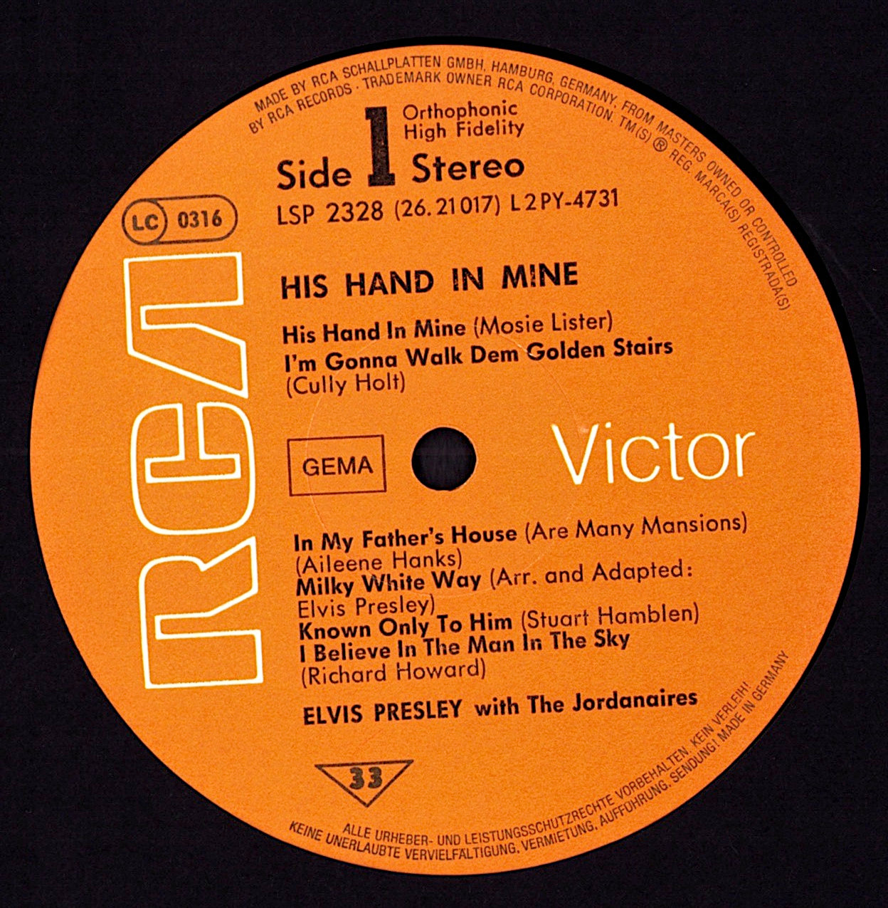Elvis Presley - His Hand In Mine (Vinyl LP | DE Reissue | RCA)