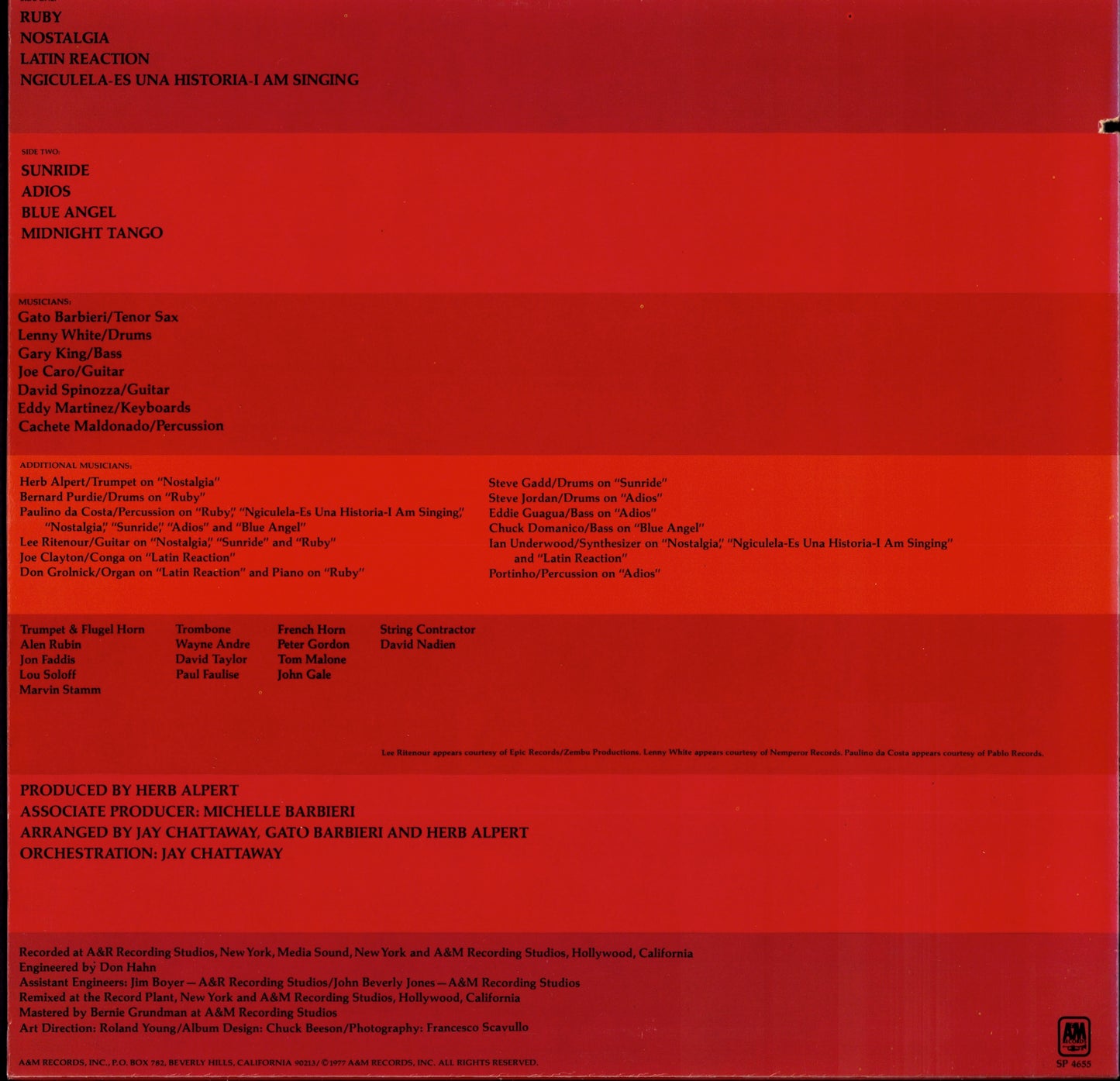 Gato Barbieri ‎- El Pampero Vinyl LP Kopie