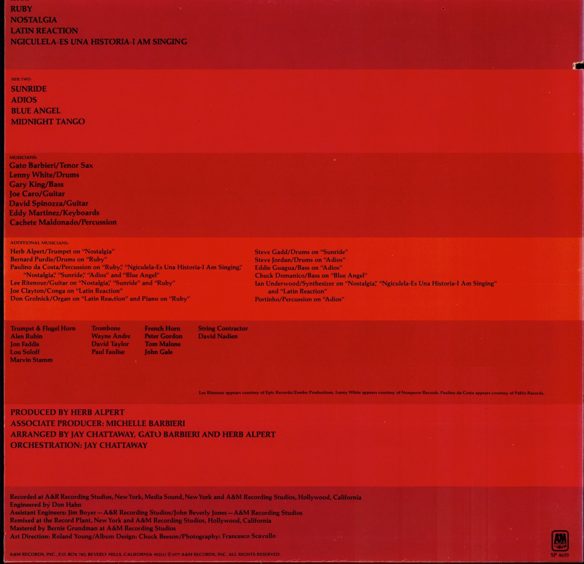 Gato Barbieri ‎- El Pampero Vinyl LP Kopie