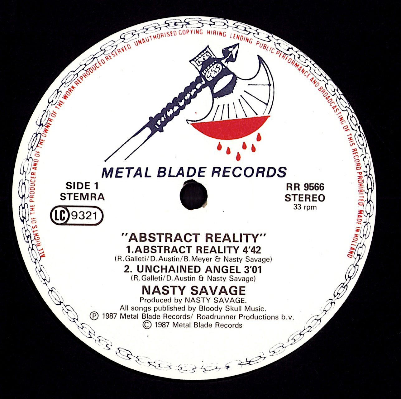 Nasty Savage - Abstract Reality Vinyl 12" EP | Europe Original | 1988