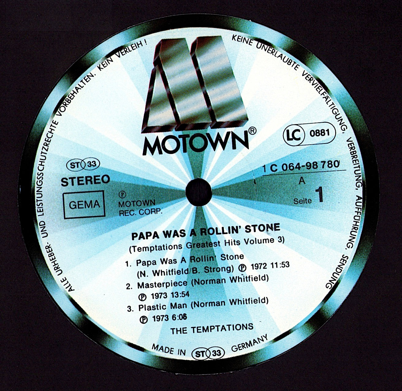 The Temptations ‎- Greatest Hits Volume 3 Vinyl LP