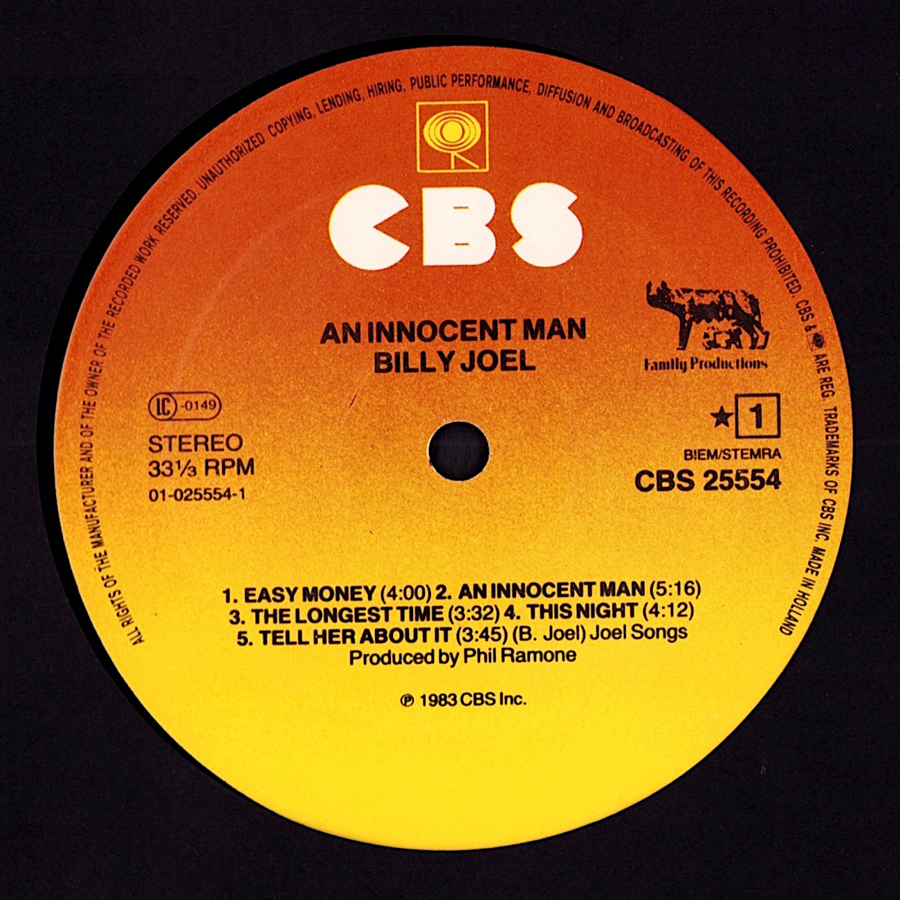 Billy Joel - An Innocent Man Vinyl LP | EU Original | 1983