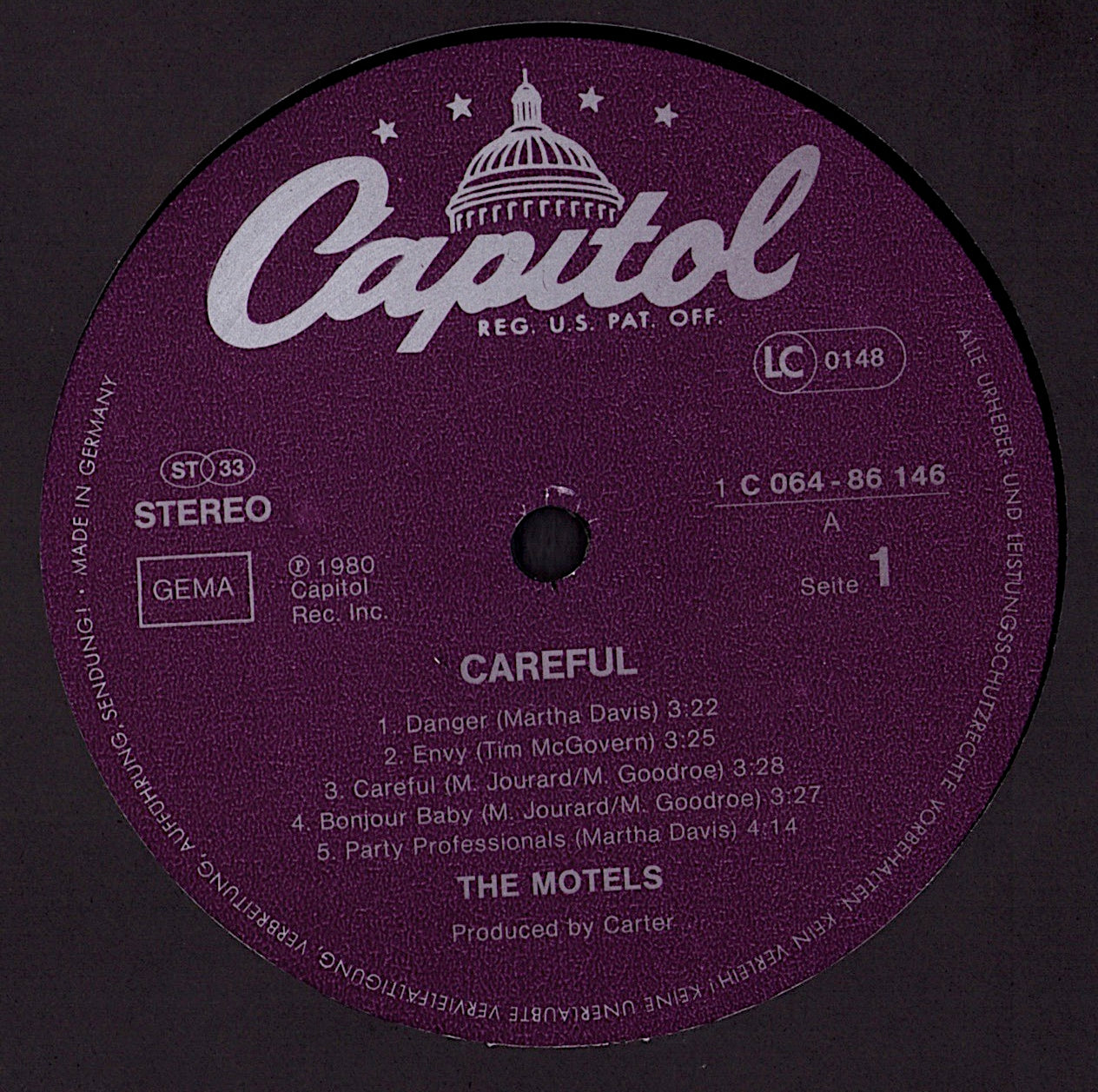 The Motels – Careful Vinyl LP