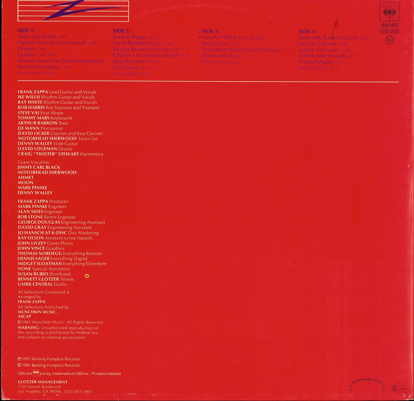 Frank Zappa ‎- You Are What You Is Vinyl 2LP Kopie