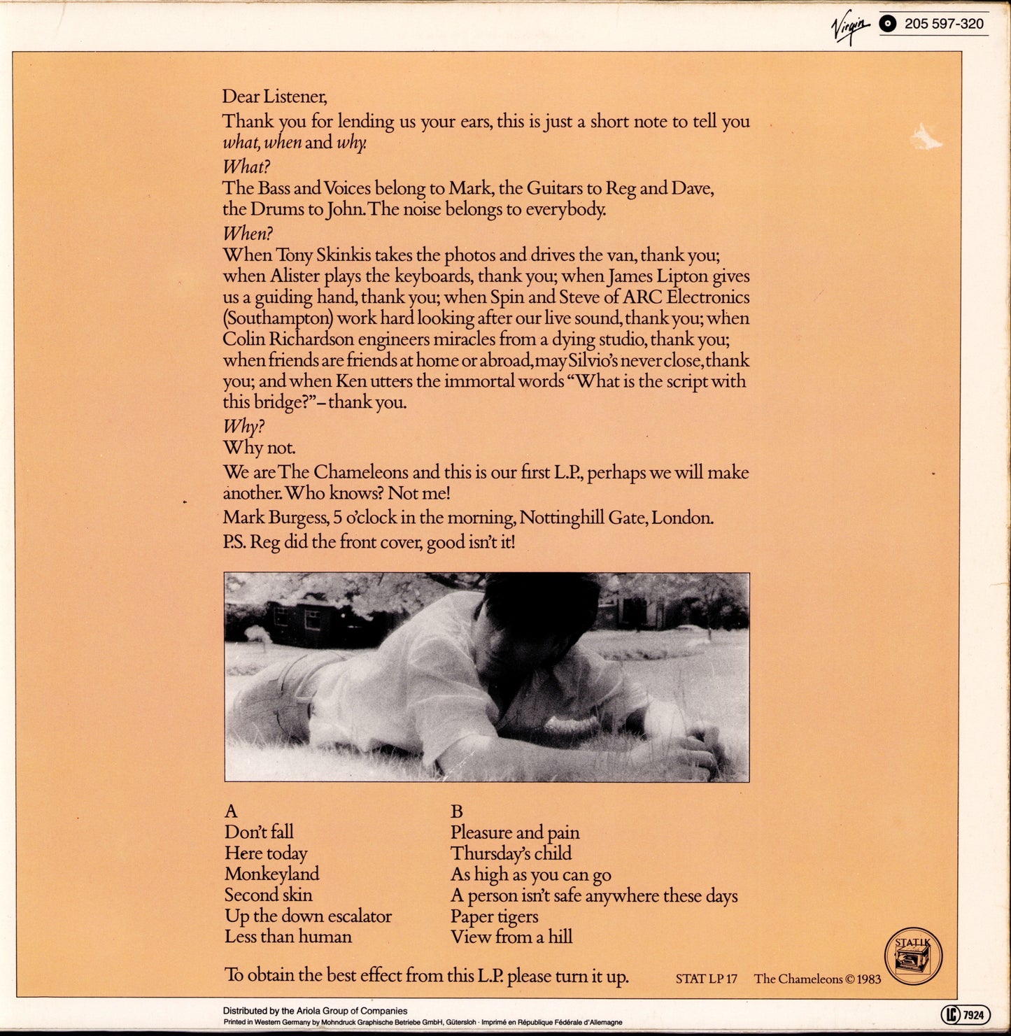 The Chameleons – Script Of The Bridge (Vinyl LP)