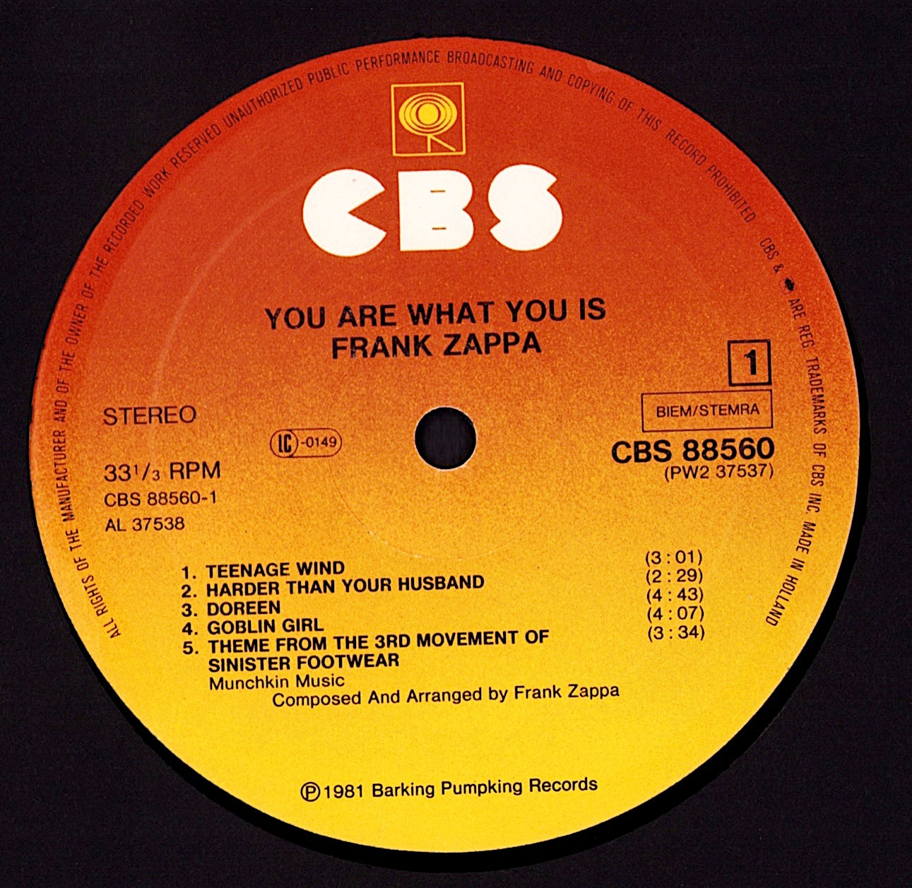 Frank Zappa ‎- You Are What You Is Vinyl 2LP Kopie