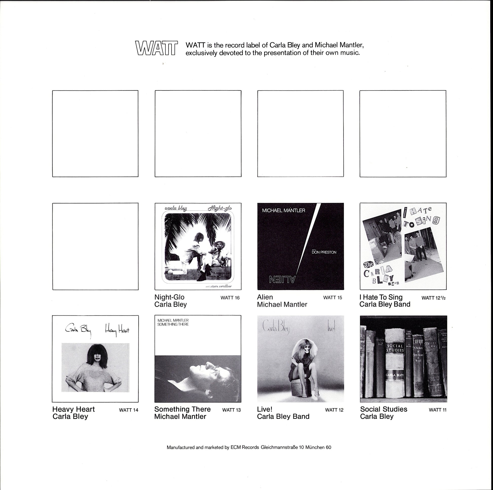 Carla Bley with Steve Swallow – Night-glo Vinyl LP