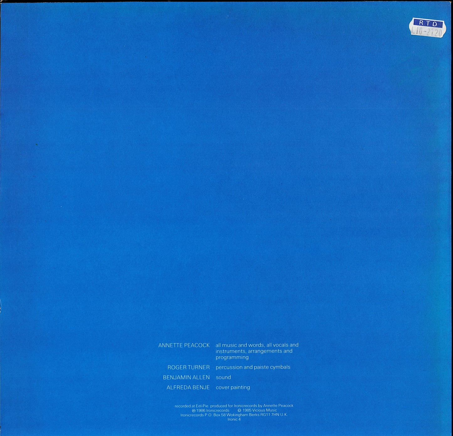 Annette Peacock - I Have No Feelings Vinyl LP