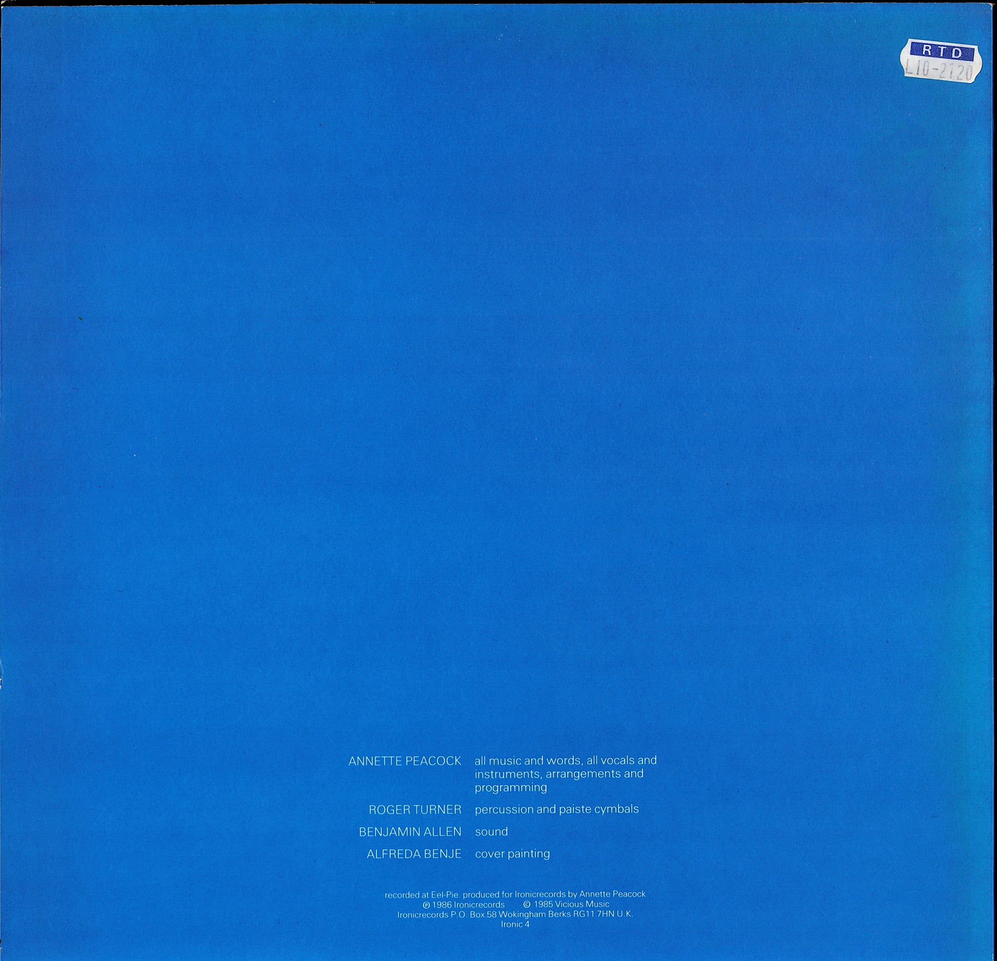 Annette Peacock - I Have No Feelings Vinyl LP