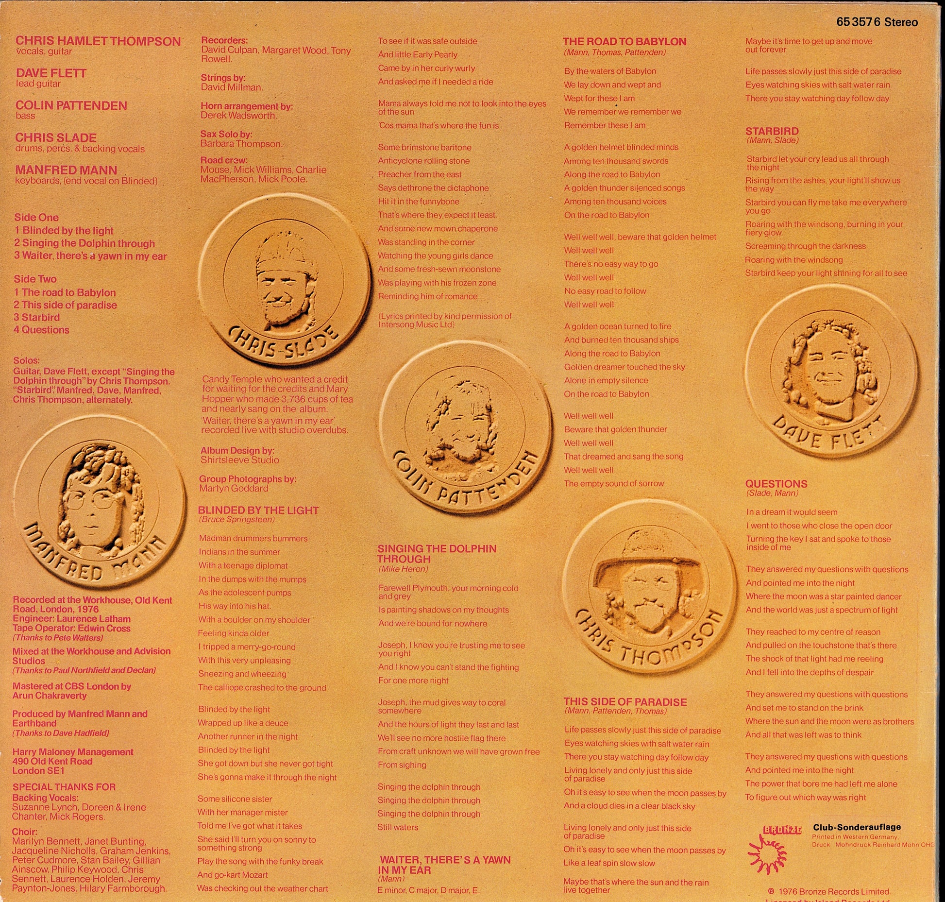 Manfred Mann's Earth Band ‎- Solar Fire Vinyl LP Kopie