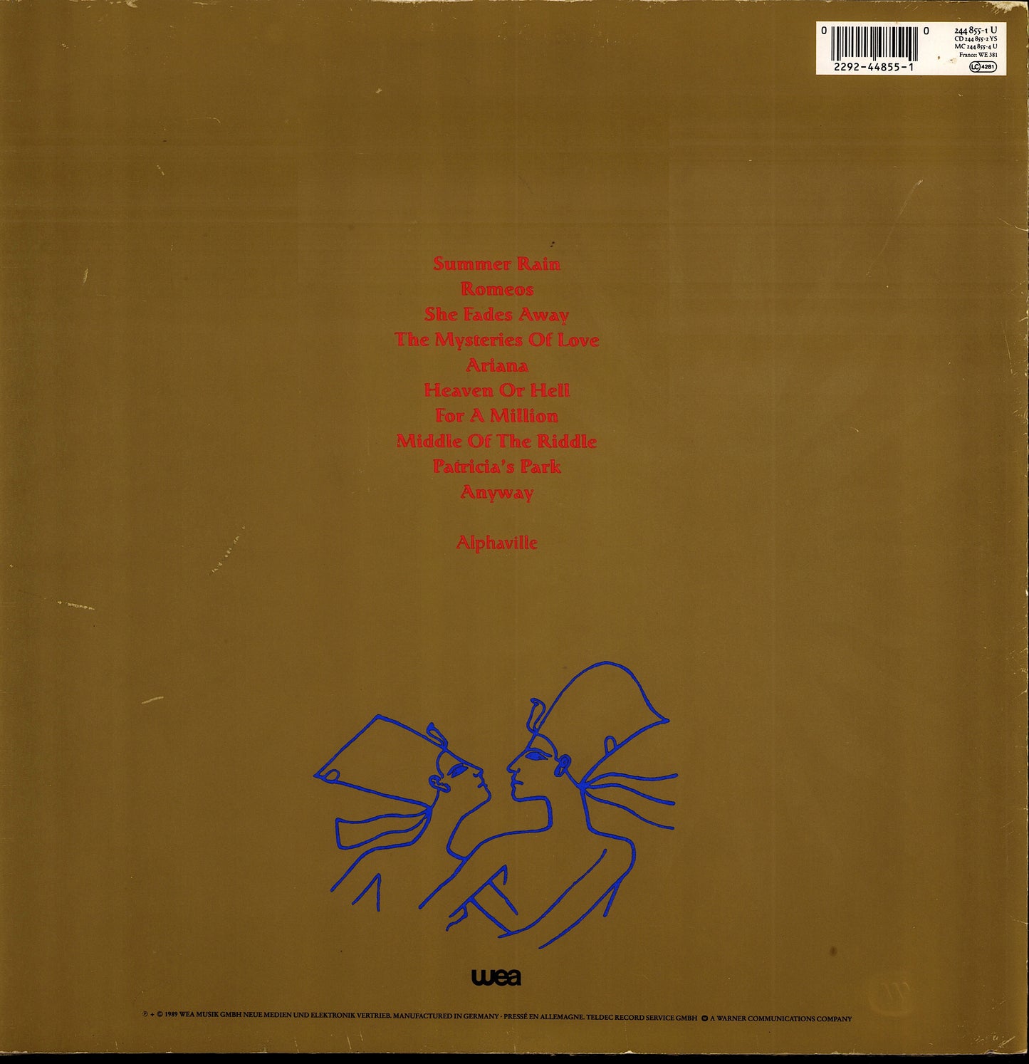 Alphaville - The Breathtaking Blue Vinyl LP | EU Original | 1989