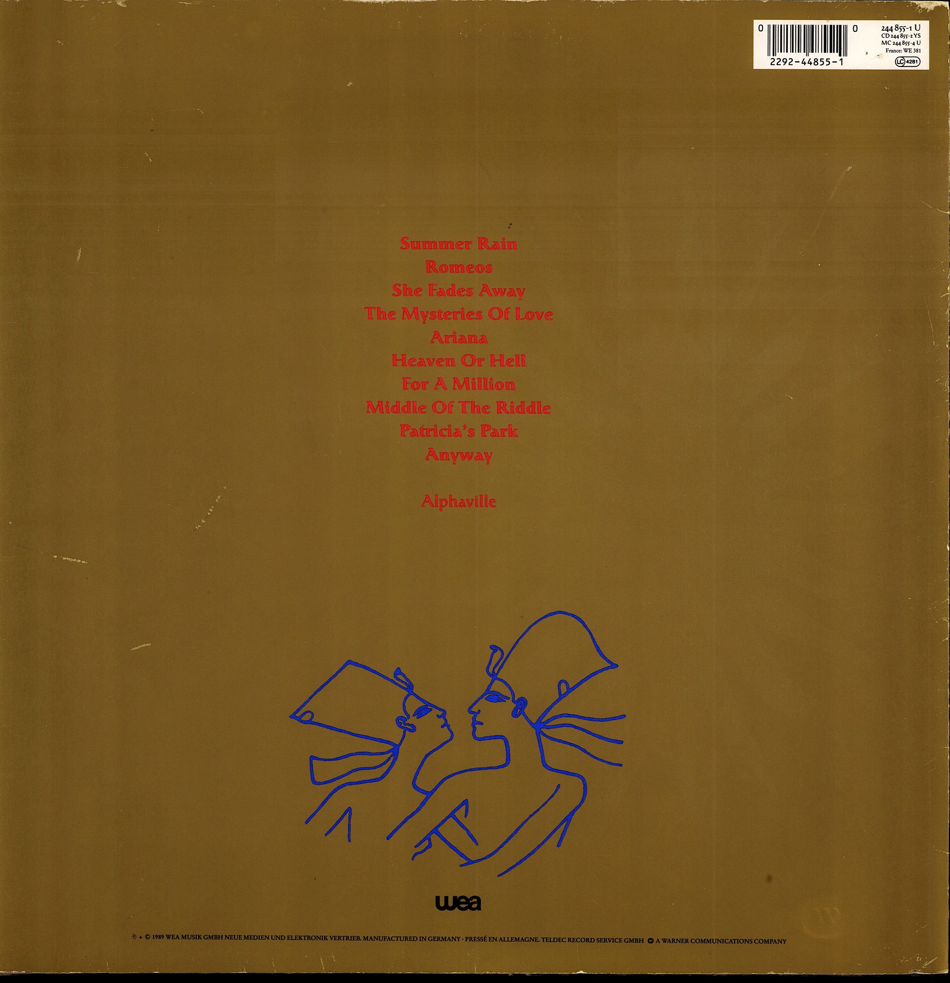 Alphaville - The Breathtaking Blue Vinyl LP | EU Original | 1989