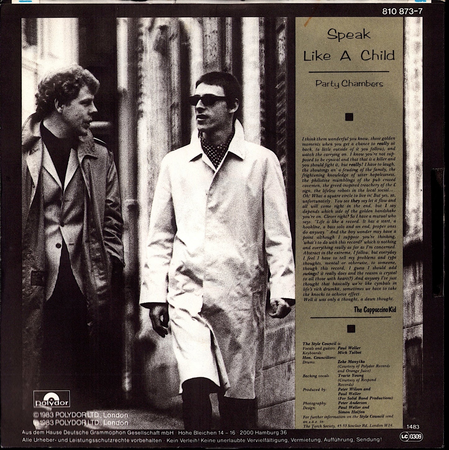 The Style Council - Speak Like A Child Vinyl 7" | DE Original | 1983