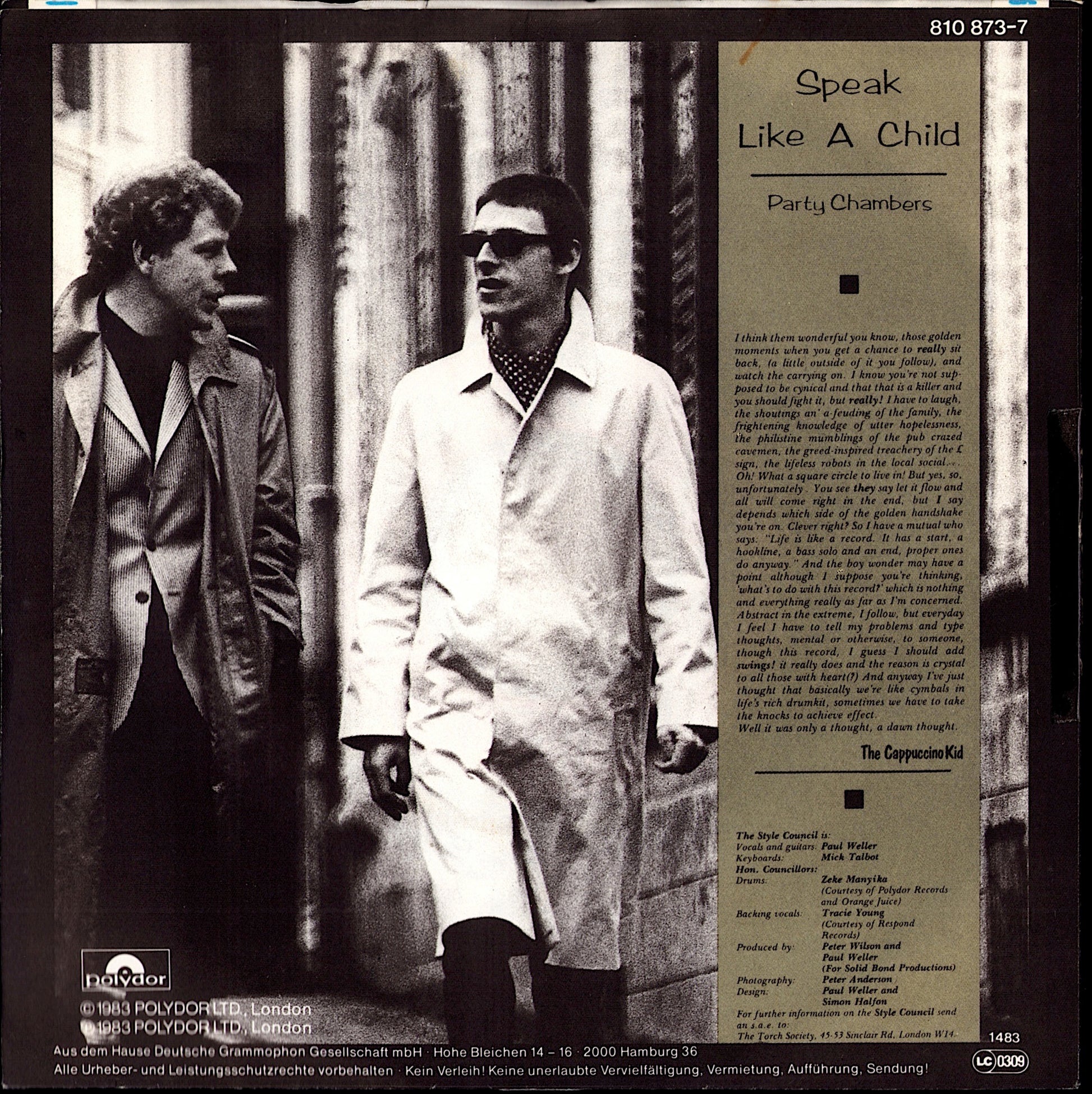 The Style Council - Speak Like A Child Vinyl 7" | DE Original | 1983