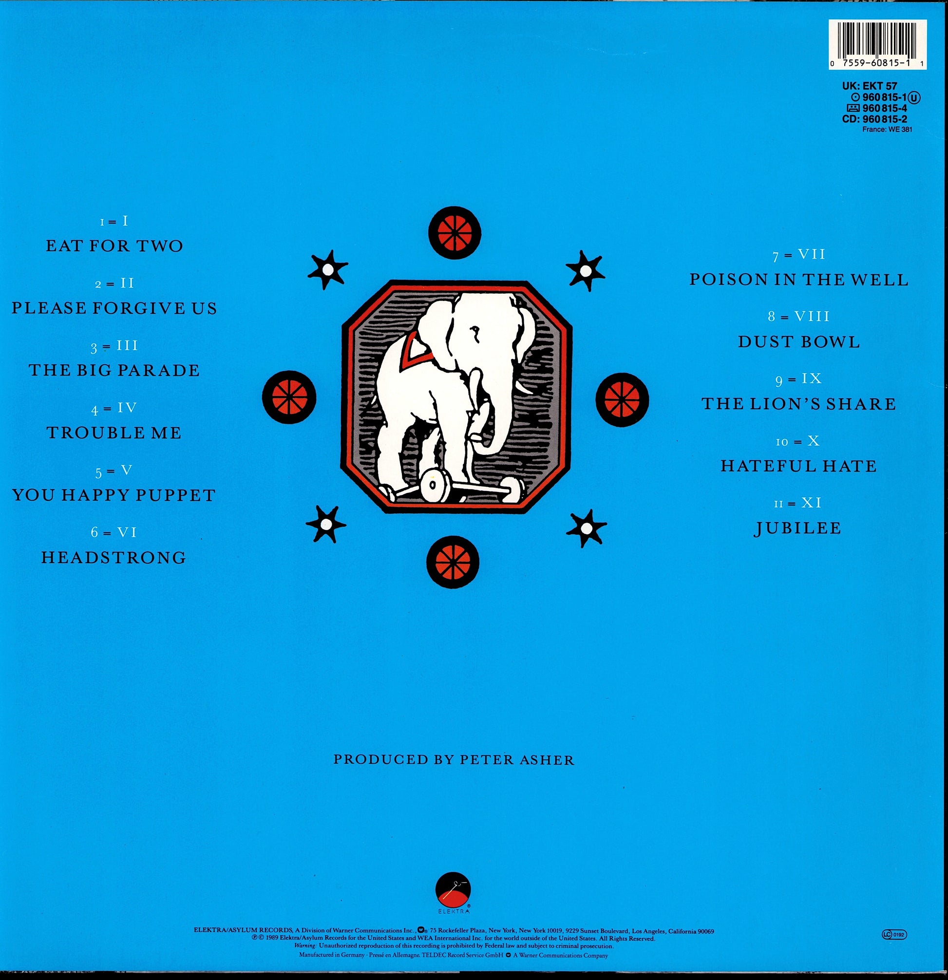 10,000 Maniacs – Blind Man's Zoo Vinyl LP