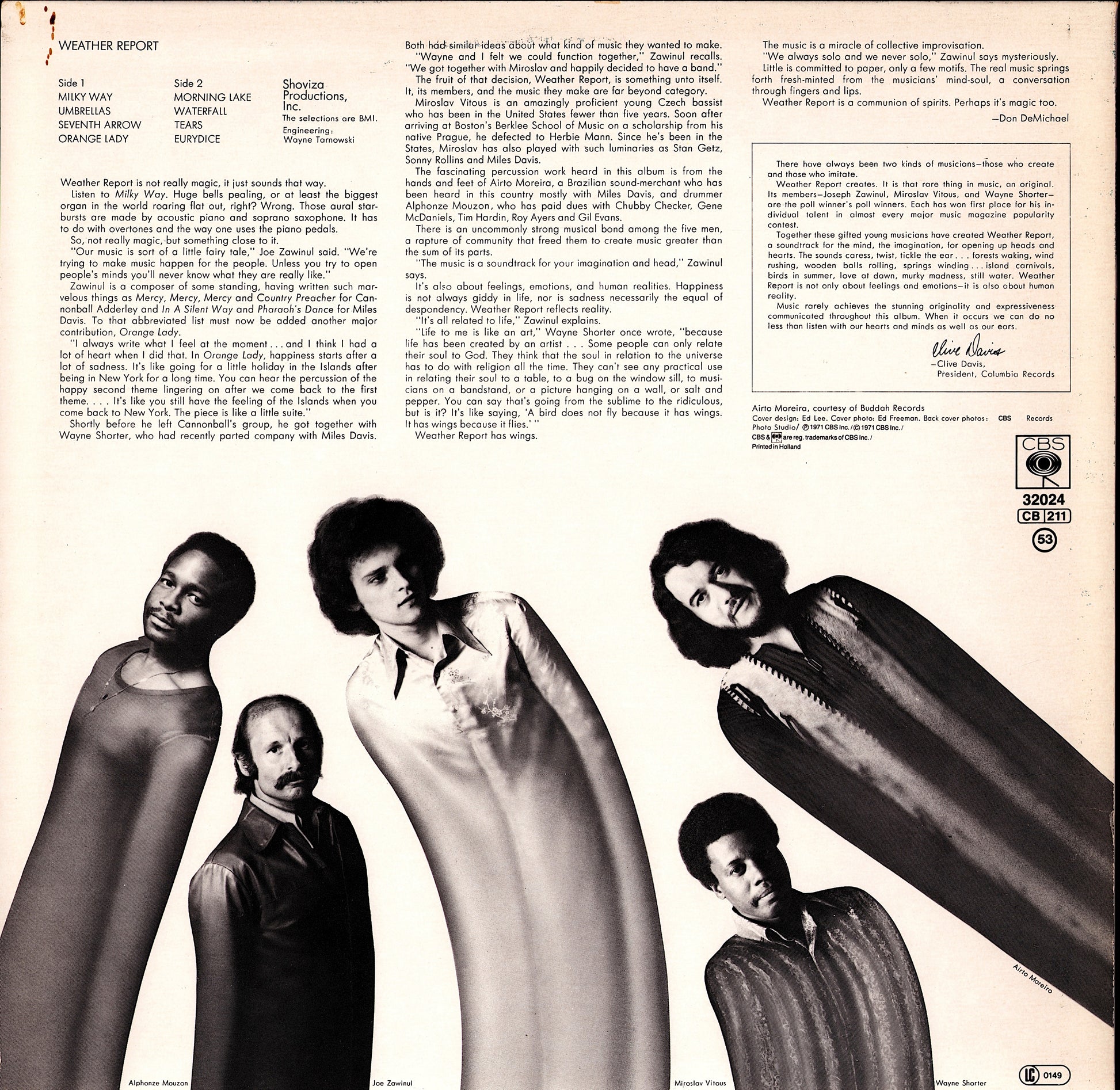 Weather Report – I Sing The Body Electric Vinyl LP Kopie