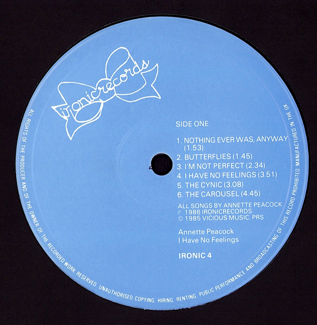 Annette Peacock - I Have No Feelings Vinyl LP