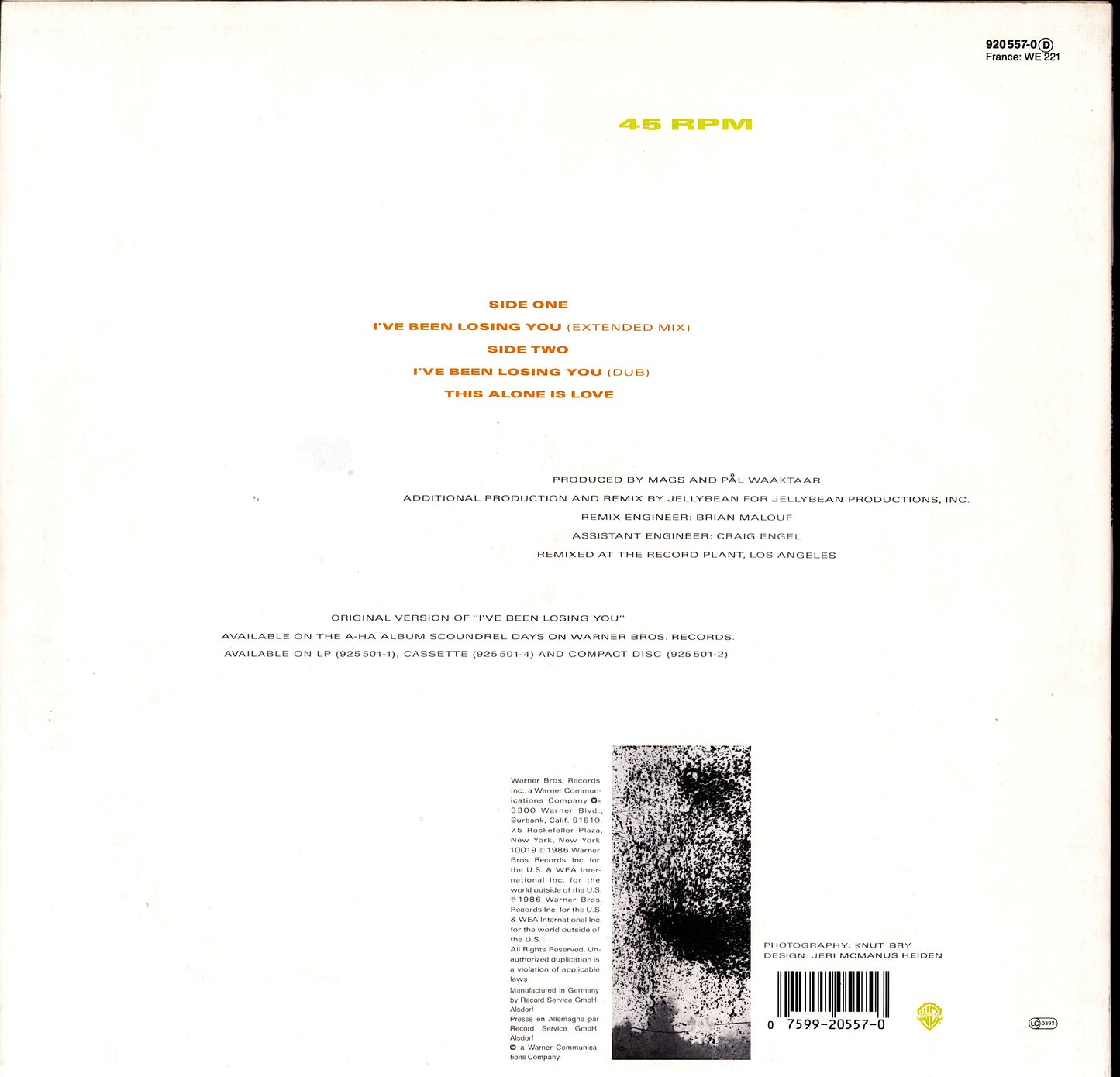 a-ha – I've Been Losing You Vinyl 12" Maxi-Single Kopie