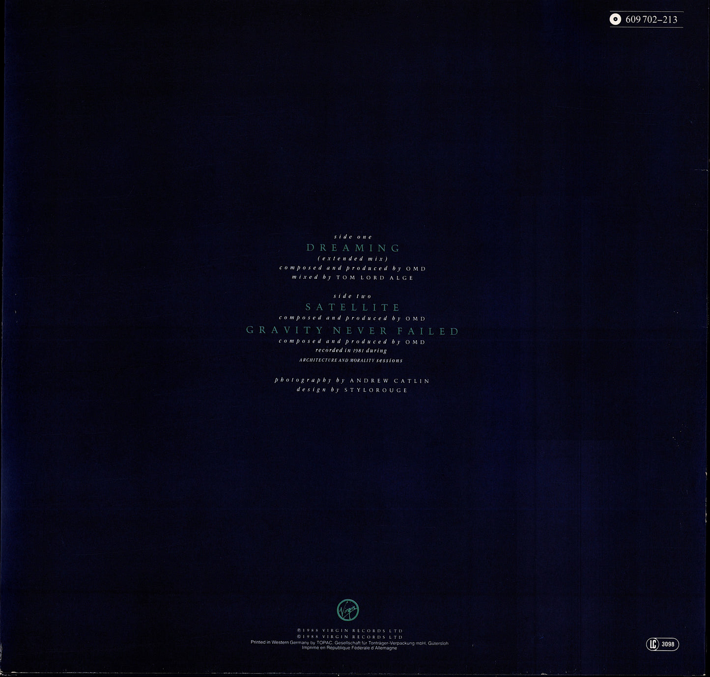 Orchestral Manoeuvres In The Dark - Dreaming (Vinyl 12" | EU Original | 1988)